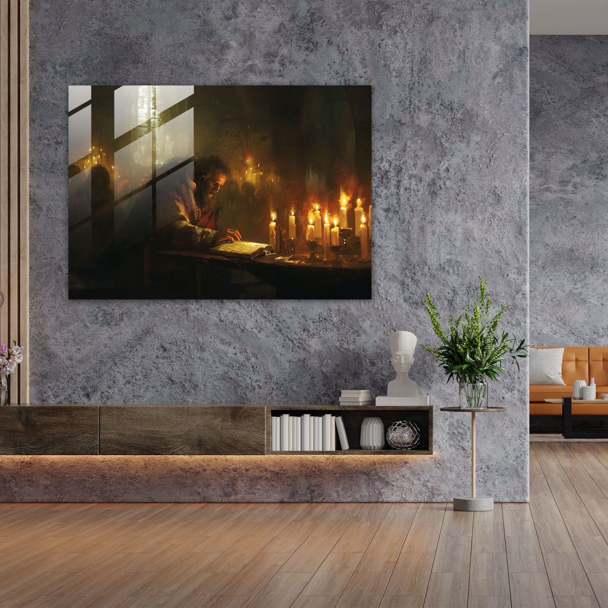 Rembrandt Glass Print Religious Imagery - Rembrandt, Glass Print, Glass Wall Art, Soft Lighting