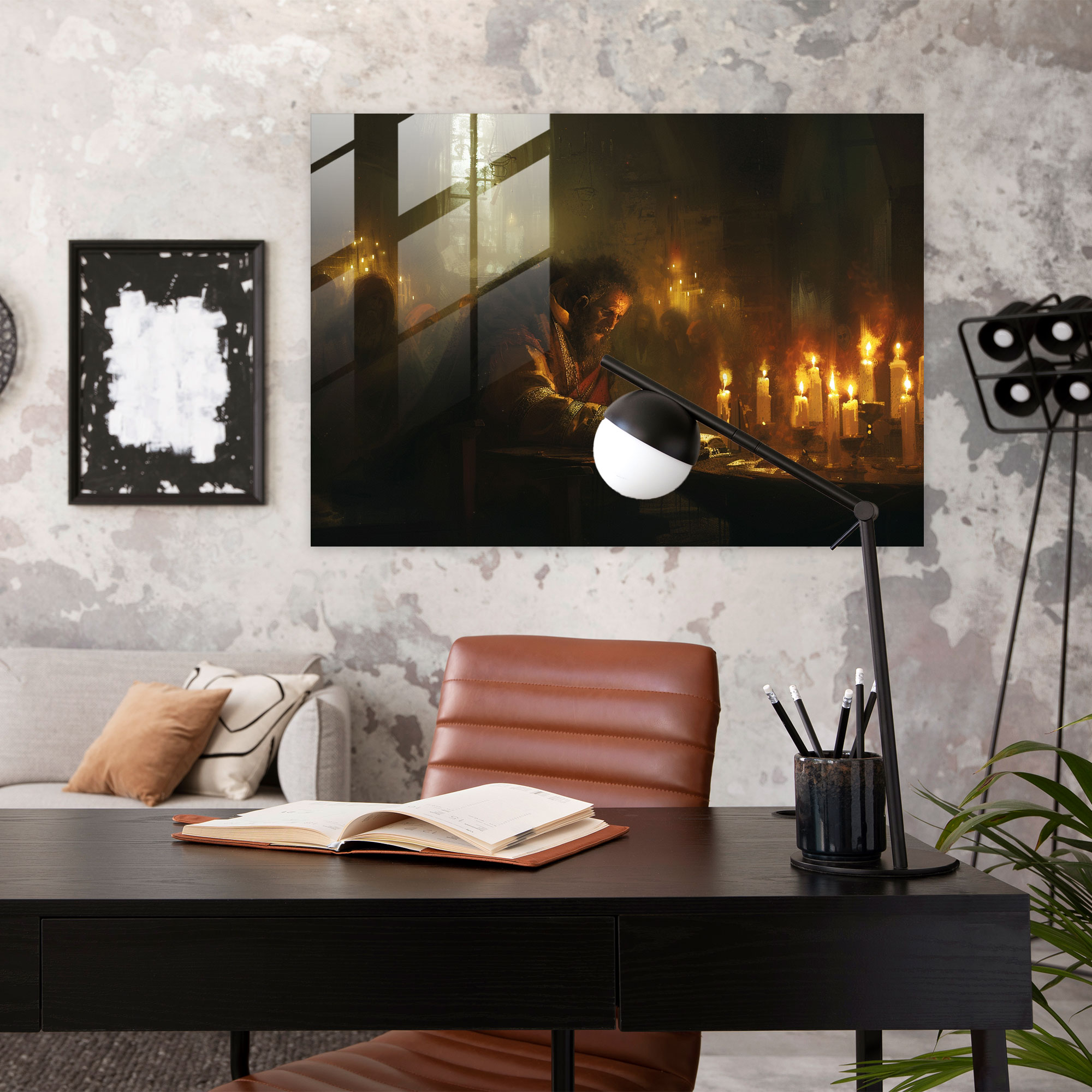 Rembrandt Glass Print Religious Imagery - Rembrandt, Glass Print, Glass Wall Art, Soft Lighting