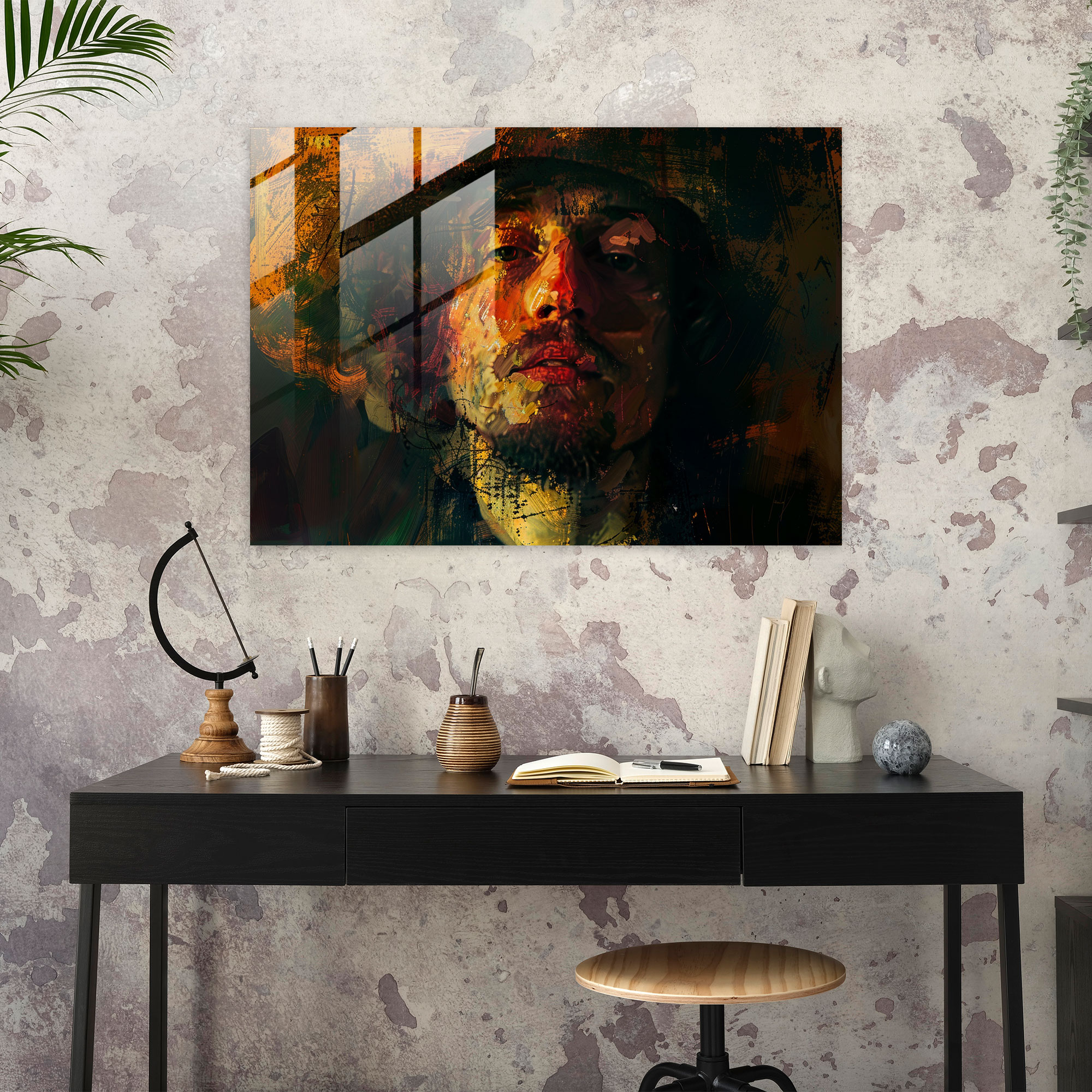 Glass Wall Art Rembrandt Self-Portrait - Rembrandt, Rembrandt, Glass Art, Glass Wall Art