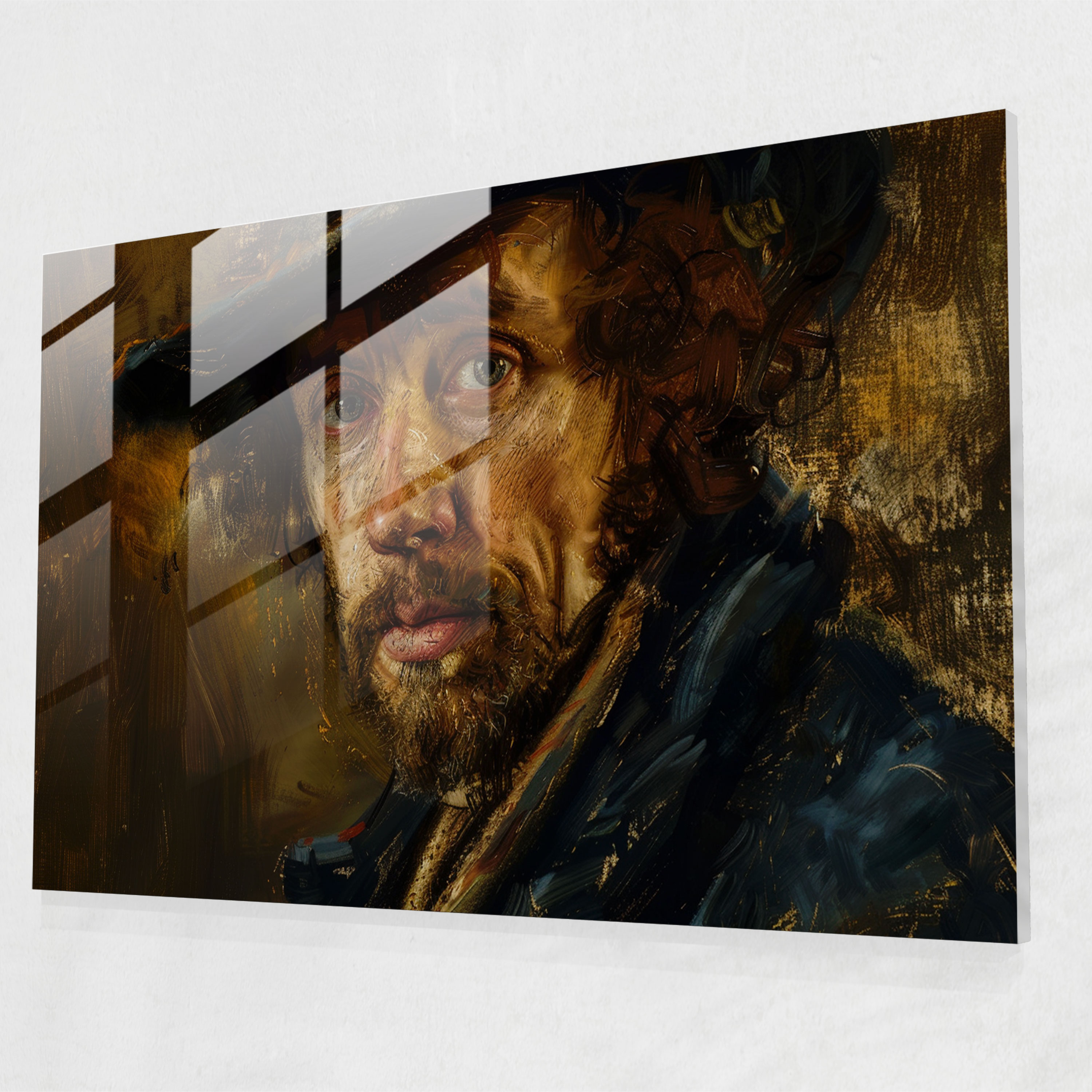 Rembrandt Glass Print - Classic Self-Portrait - Rembrandt, Glass Print, Glass Wall Art, Rembrandt