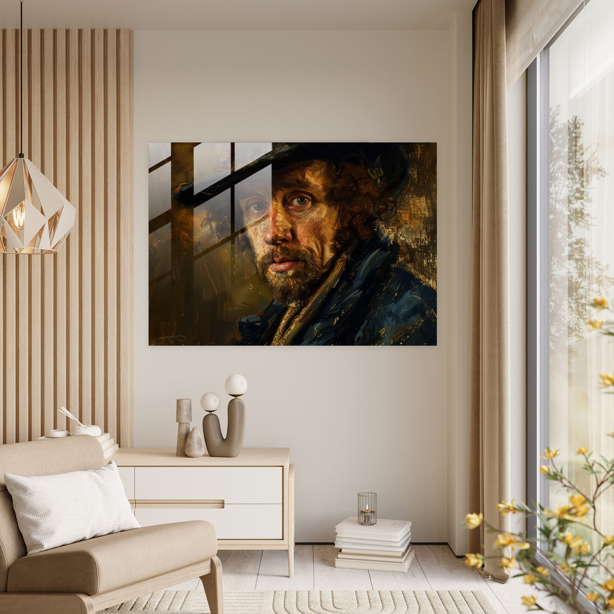 Rembrandt Glass Print - Classic Self-Portrait - Rembrandt, Glass Print, Glass Wall Art, Rembrandt