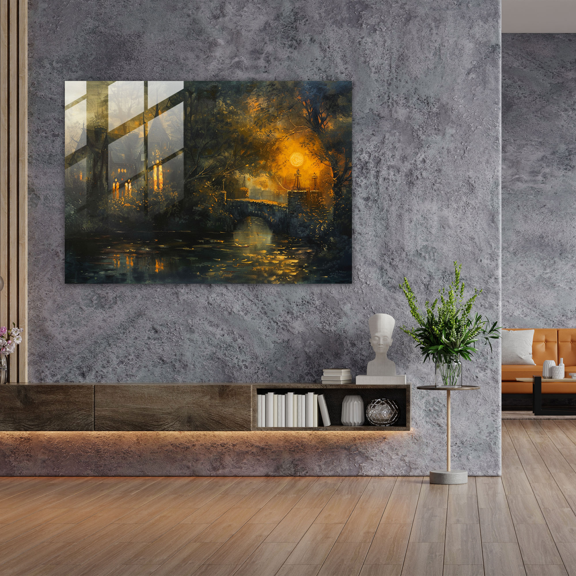 Rembrandt Glass Wall Art - Enchanting Night Scene - Rembrandt, Home Decoration, Glass Wall Art, Wall Decoration