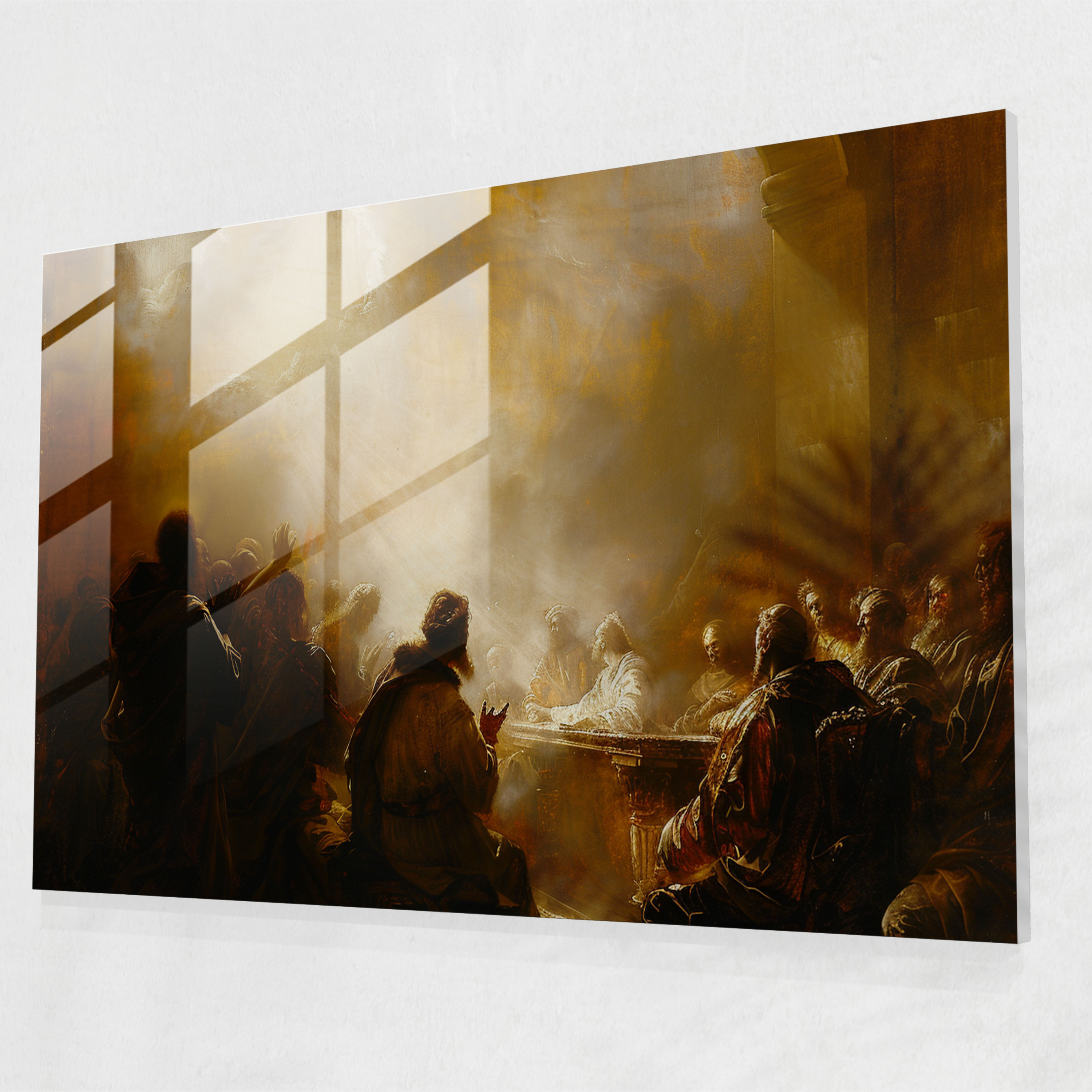 Rembrandt Wall Decoration - Dramatic Biblical Scene - Rembrandt, Glass Art, Modern Art, Wall Decoration