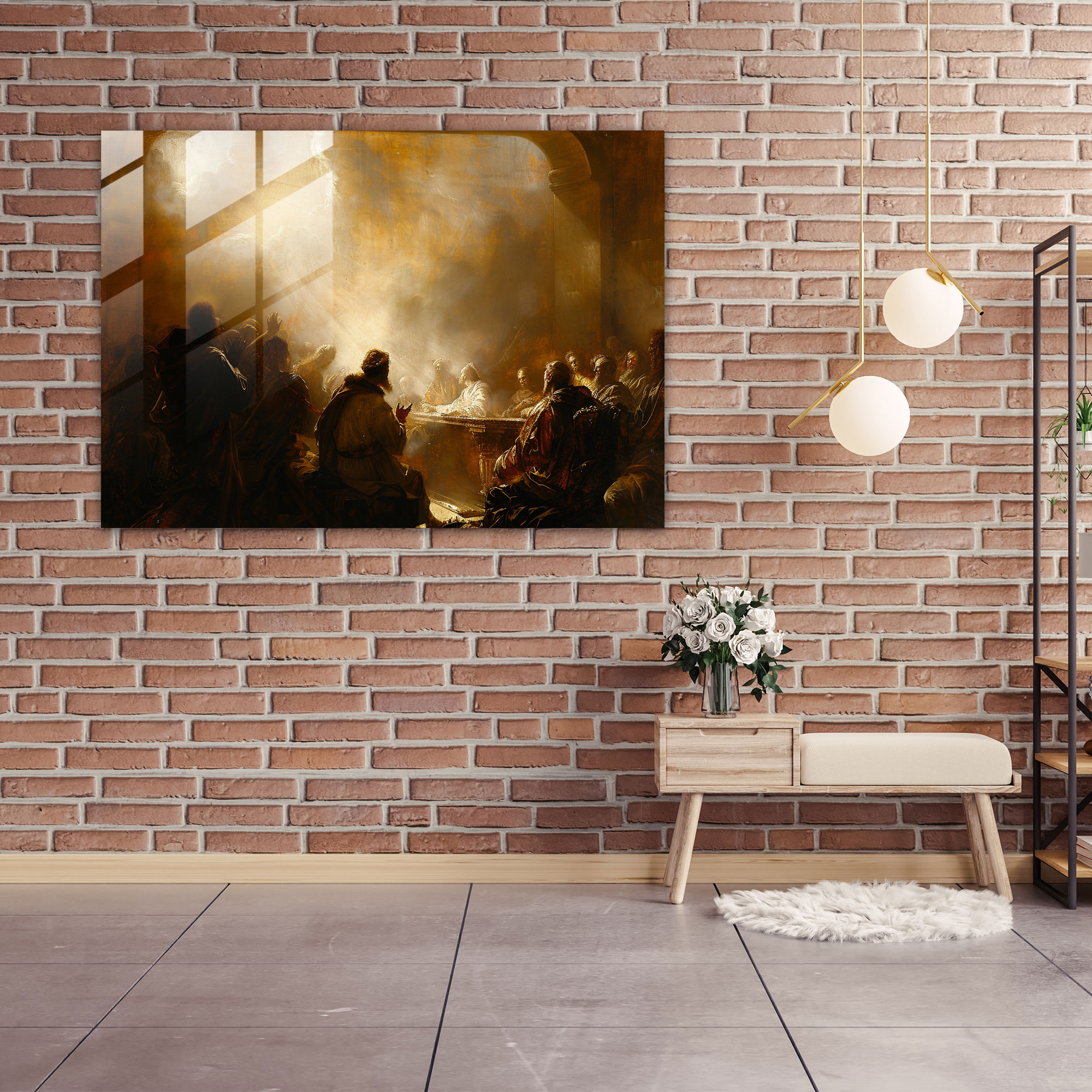 Rembrandt Wall Decoration - Dramatic Biblical Scene - Rembrandt, Glass Art, Modern Art, Wall Decoration