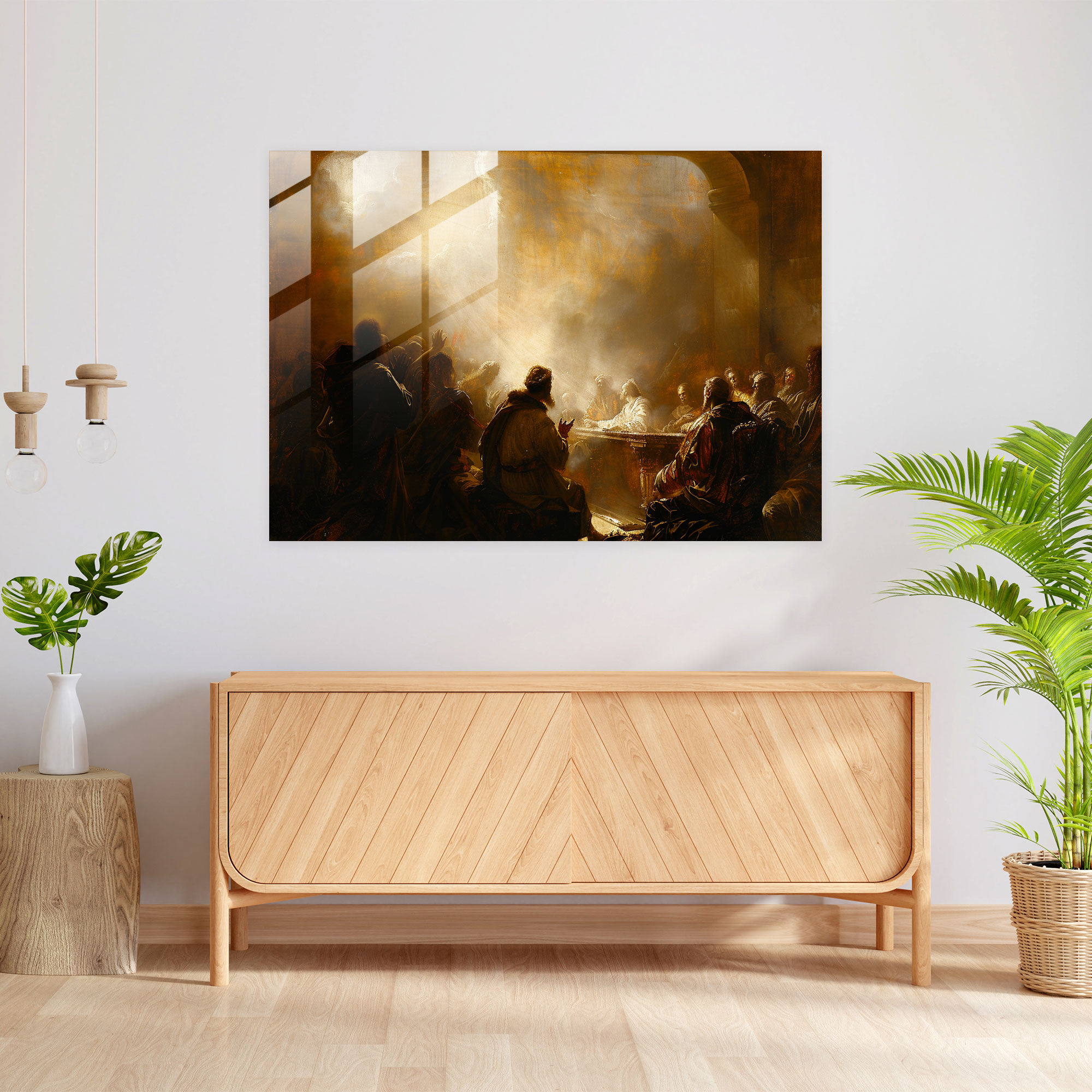 Rembrandt Wall Decoration - Dramatic Biblical Scene - Rembrandt, Glass Art, Modern Art, Wall Decoration