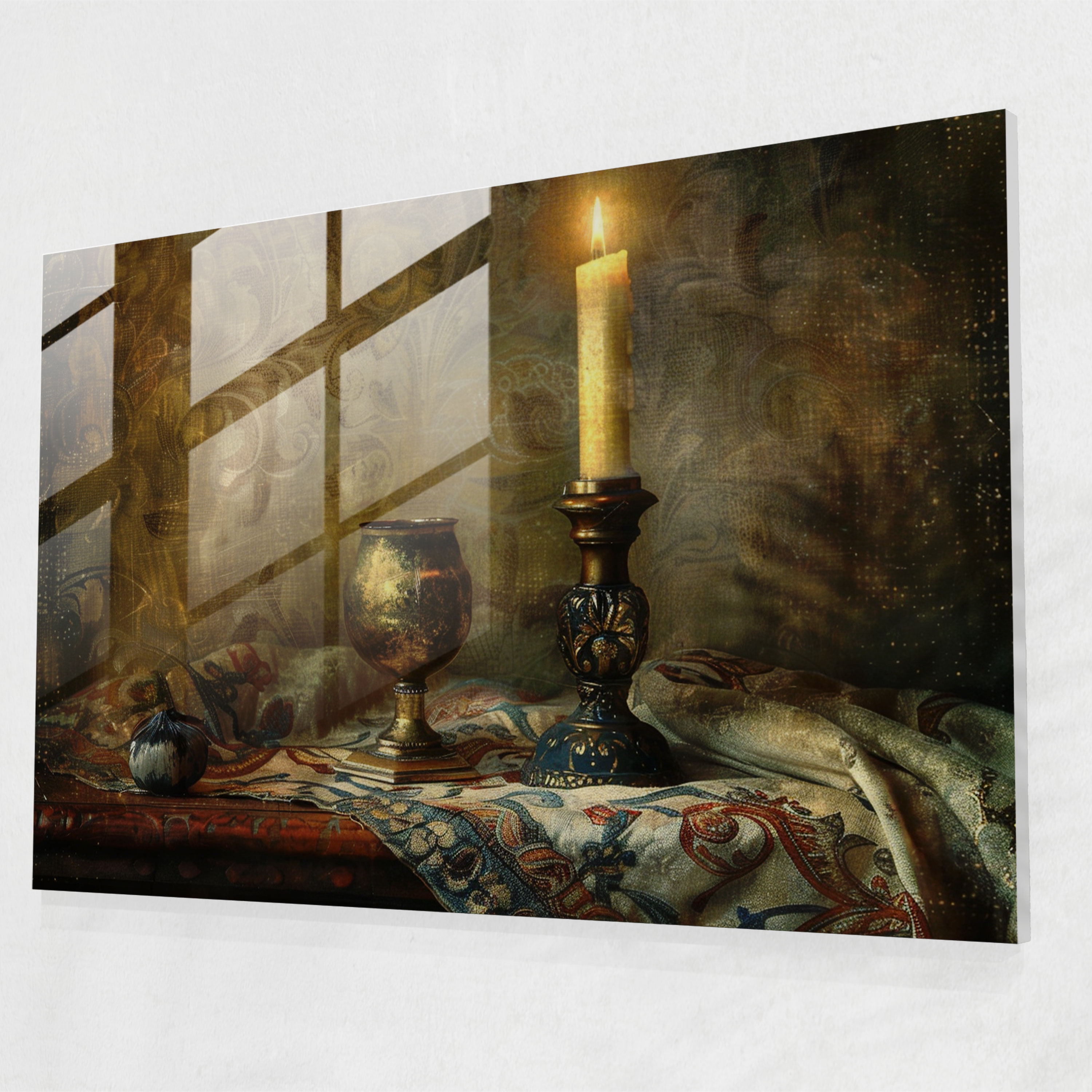 Rembrandt Glass Art - Mysterious Still Life - Rembrandt, Rembrandt, Glass Art, Glass Print