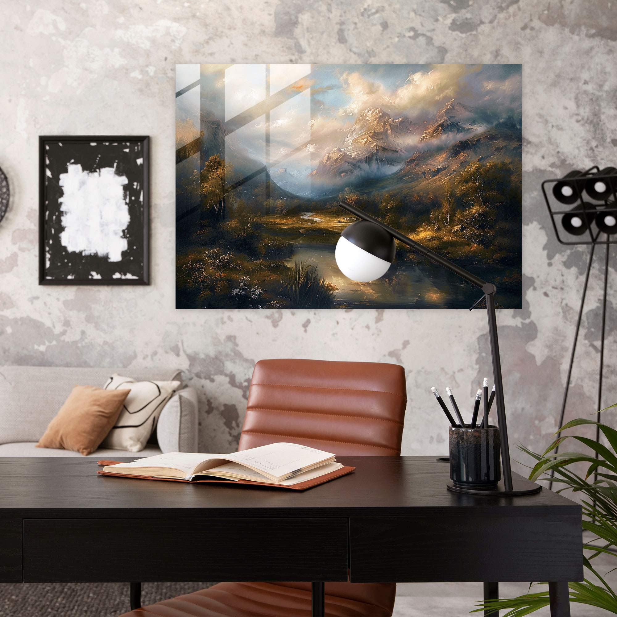 Rembrandt Glass Print - Serene Landscape - Rembrandt, Modern Art, Glass Wall Art, Wall Decoration