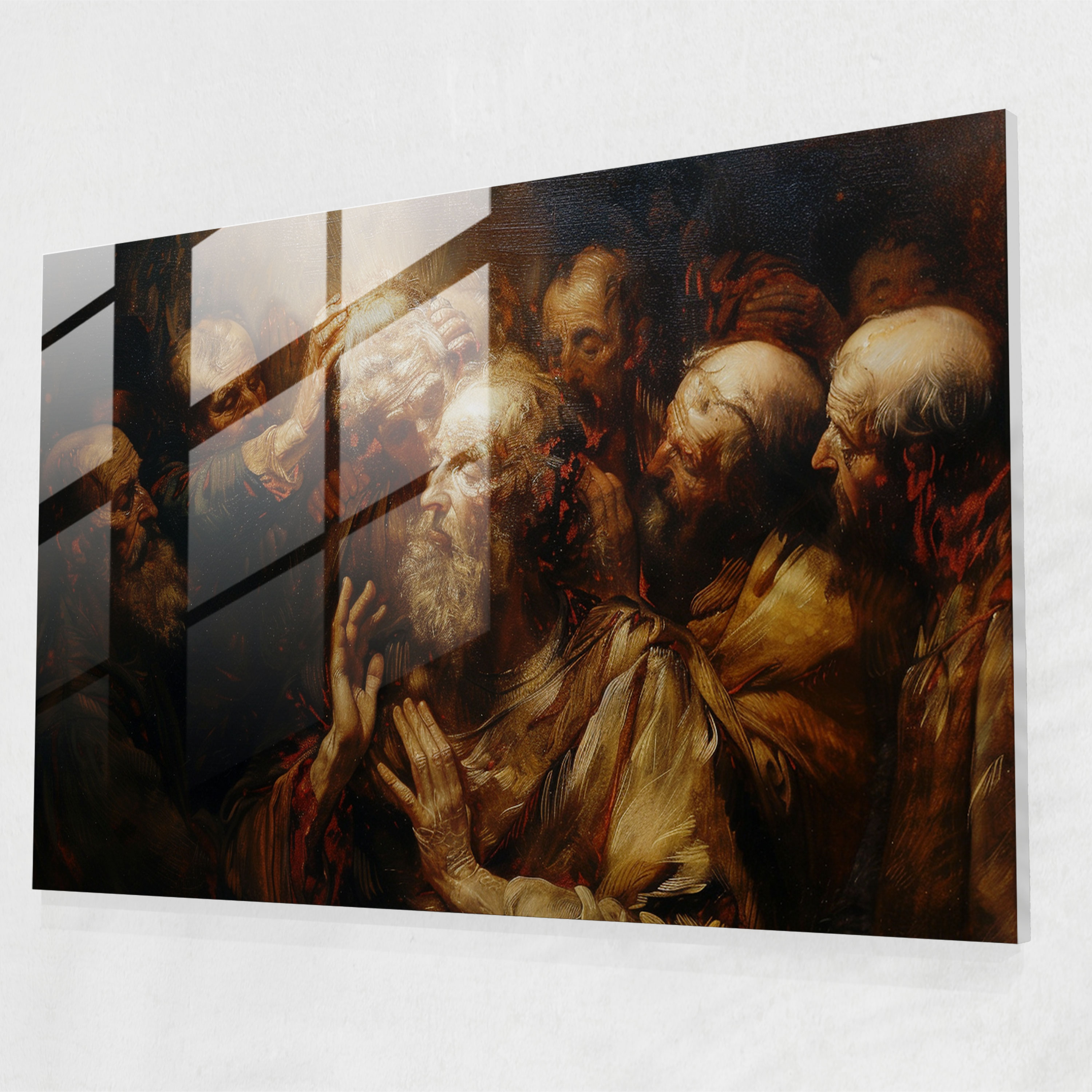 Rembrandt Glass Wall Art - Powerful Religious Scene - Rembrandt, Modern Art, Home Decoration, Glass Art