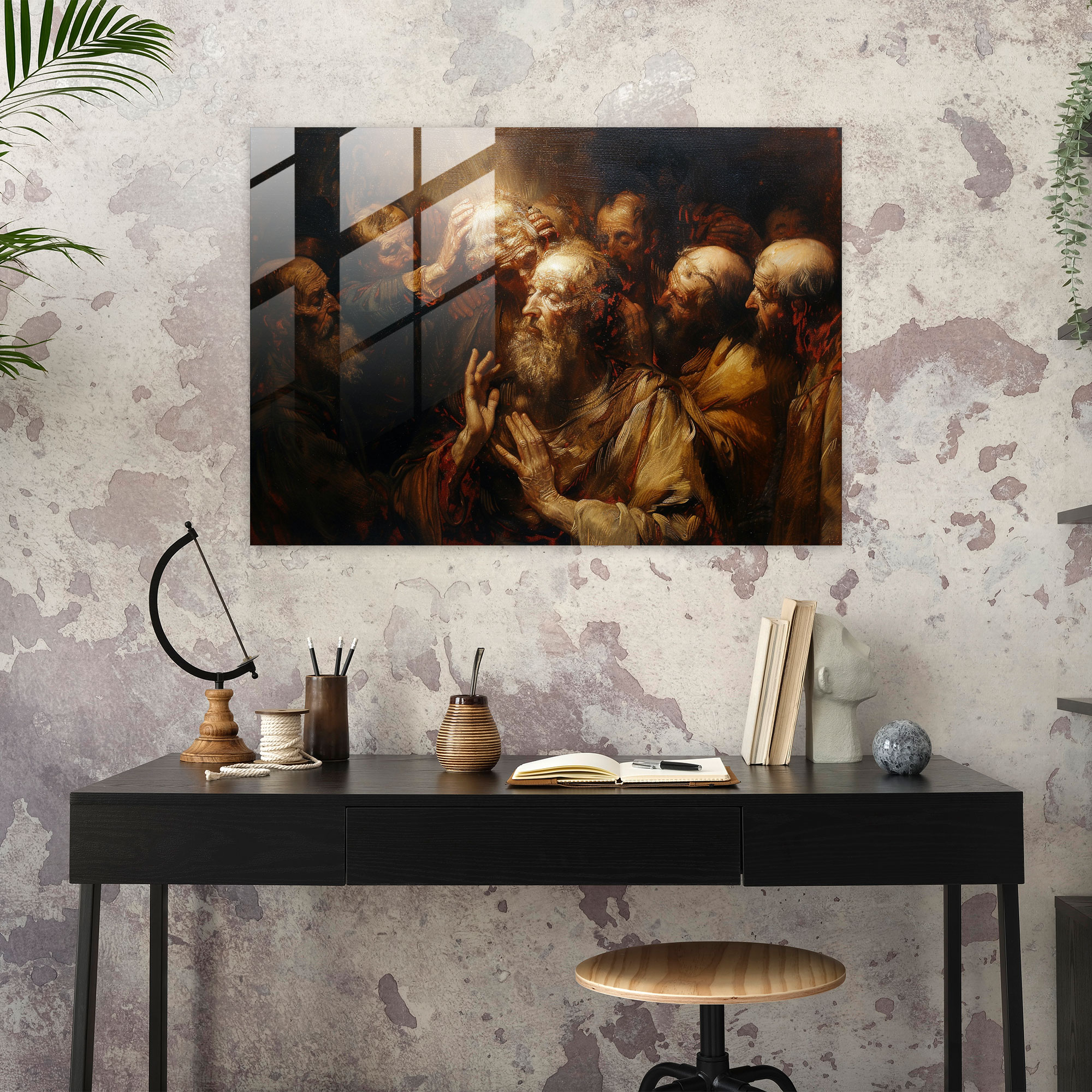 Rembrandt Glass Wall Art - Powerful Religious Scene - Rembrandt, Modern Art, Home Decoration, Glass Art