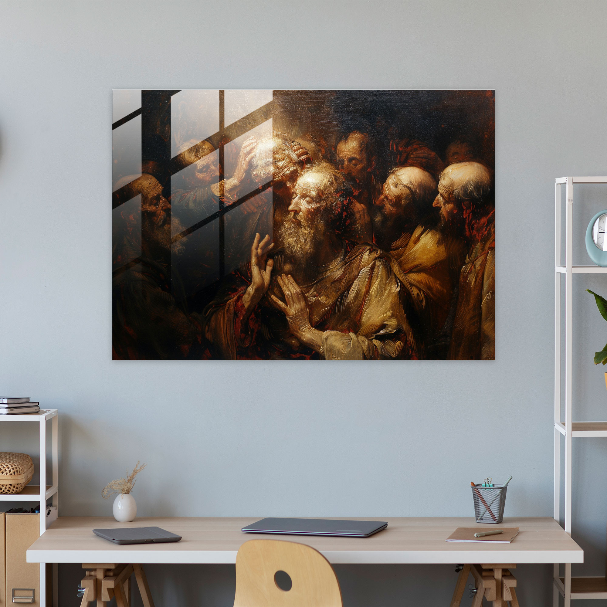 Rembrandt Glass Wall Art - Powerful Religious Scene - Rembrandt, Modern Art, Home Decoration, Glass Art