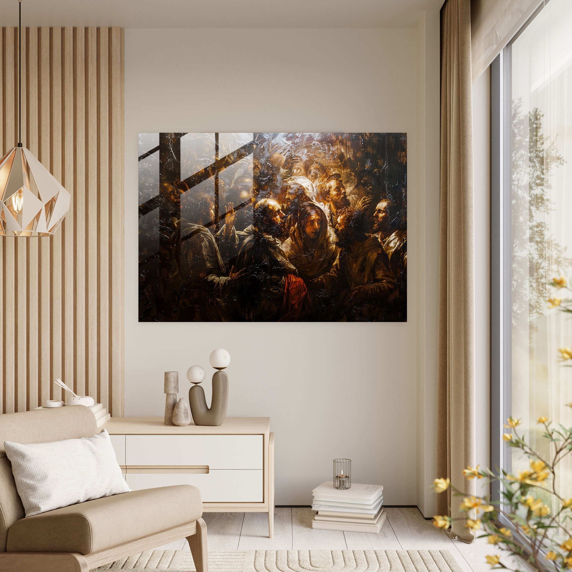 Rembrandt Glass Print Modern Art - Rembrandt, Glass Art, Home Decoration, Wall Decoration