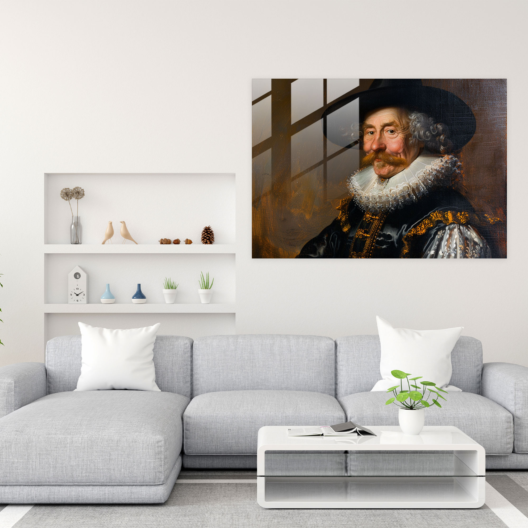Rembrandt Glass Print - Portrait Of A Nobleman - Rembrandt, Glass Print, Modern Art, Rembrandt