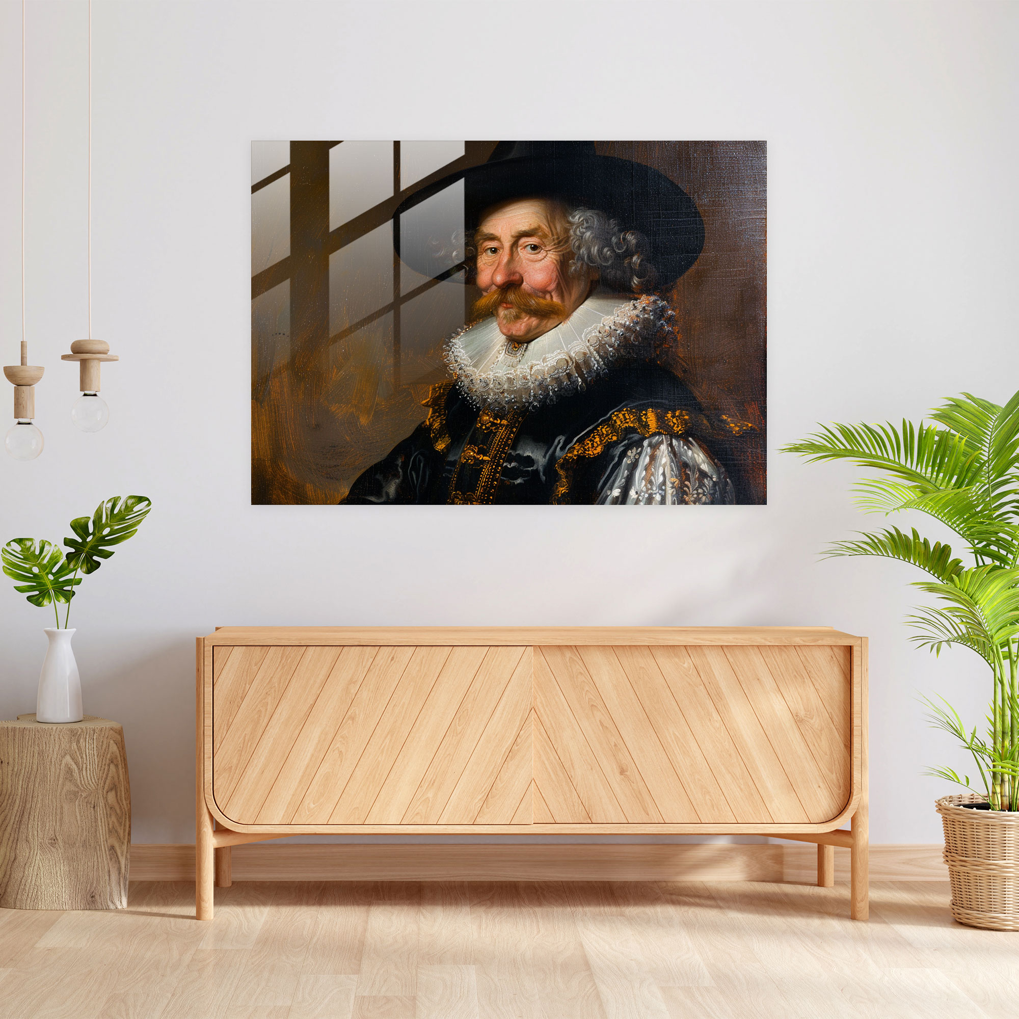 Rembrandt Glass Print - Portrait Of A Nobleman - Rembrandt, Glass Print, Modern Art, Rembrandt