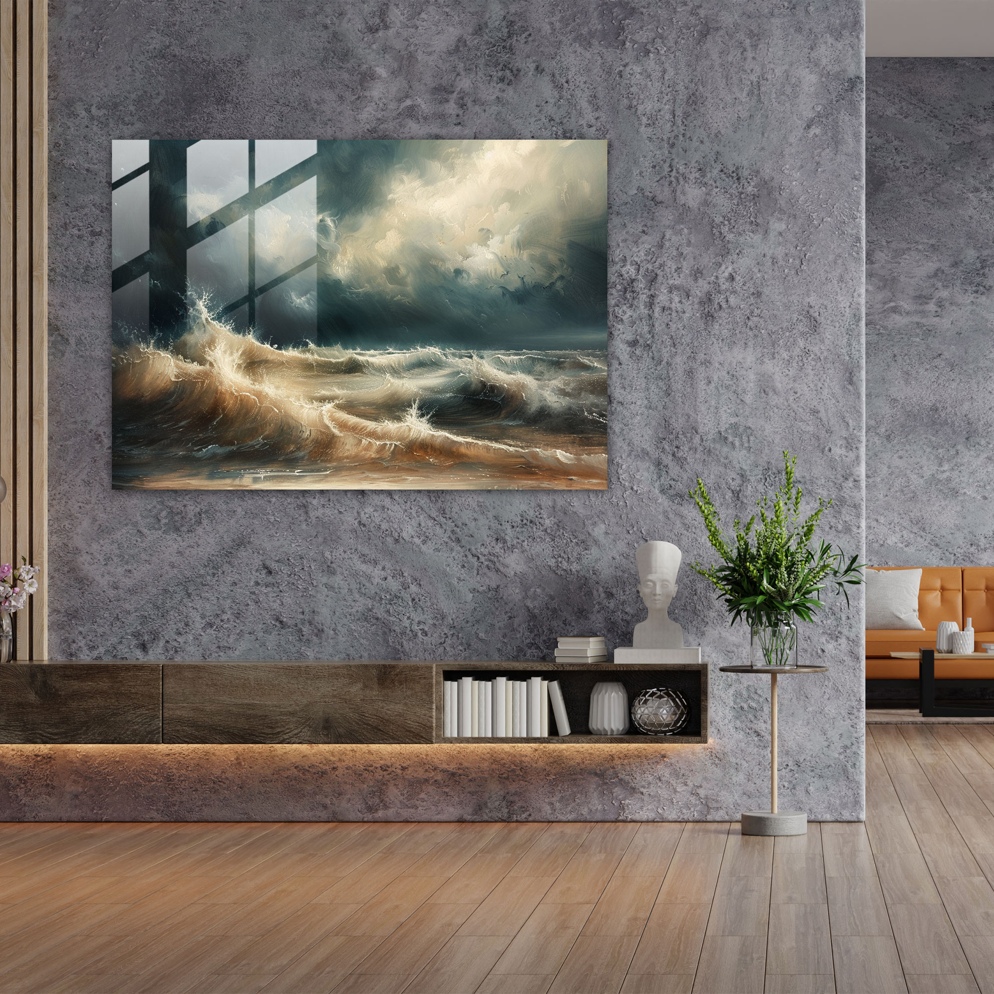 Rembrandt Glass Wall Art - Stormy Seascape - Rembrandt, Modern Art, Rembrandt, Glass Wall Art