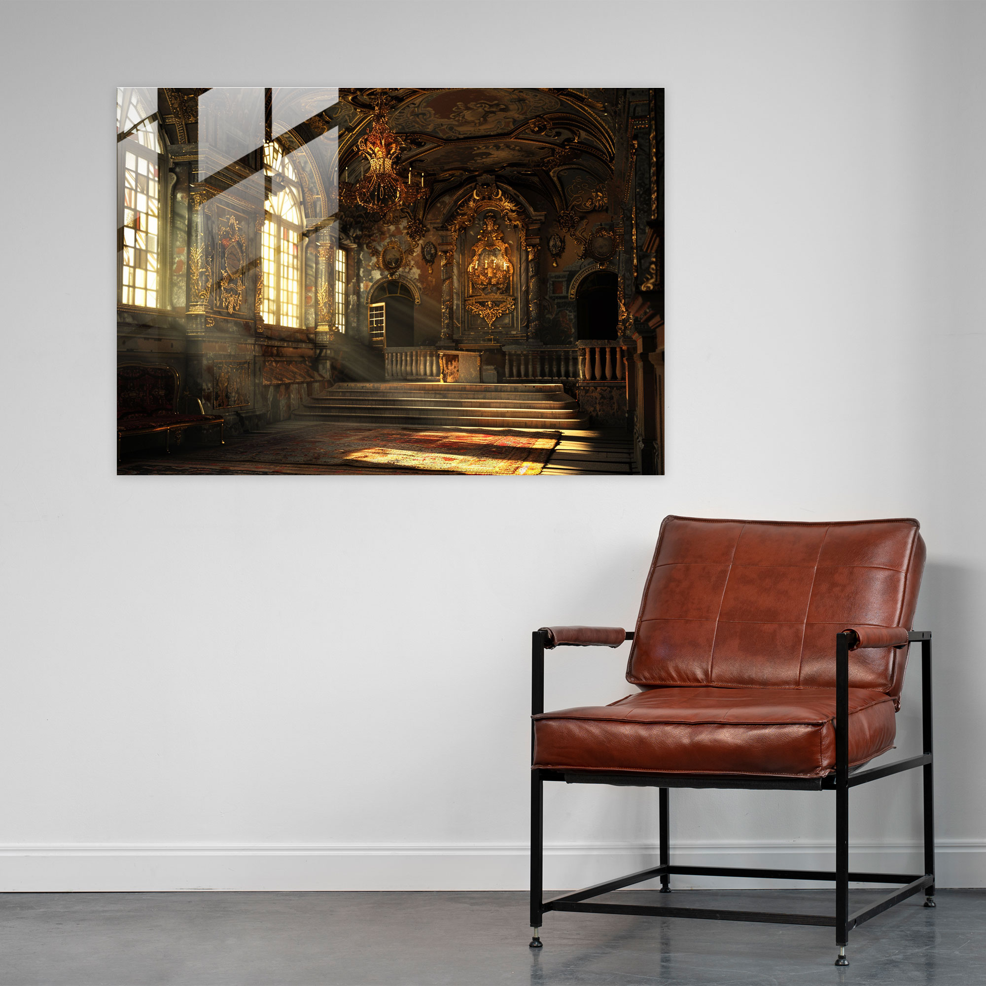 Rembrandt Glass Wall Art - Baroque Interior With Dramatic Lighting - Rembrandt, Rembrandt, Modern Art, Wall Decoration