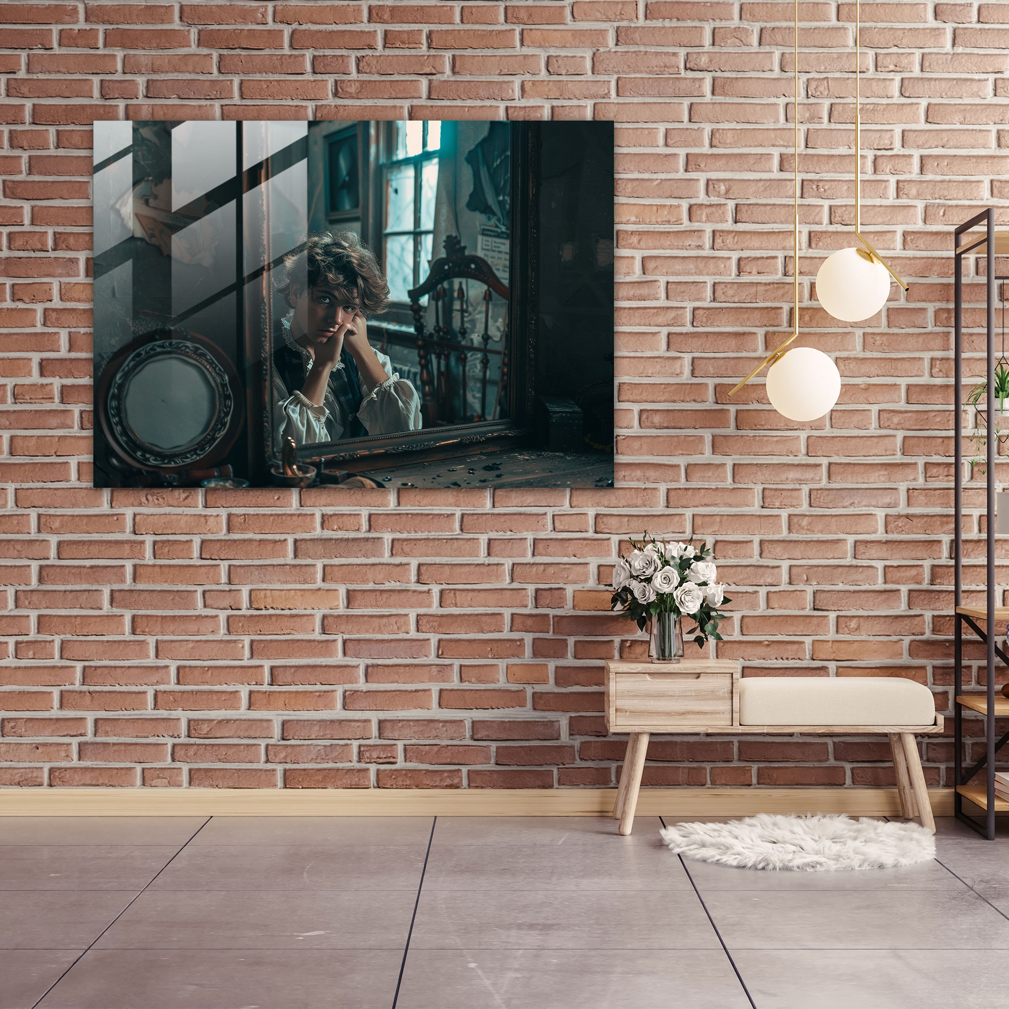Rembrandt Glass Print: Dramatic Self-Portrait - Rembrandt, Glass Print, Rembrandt, Wall Decoration