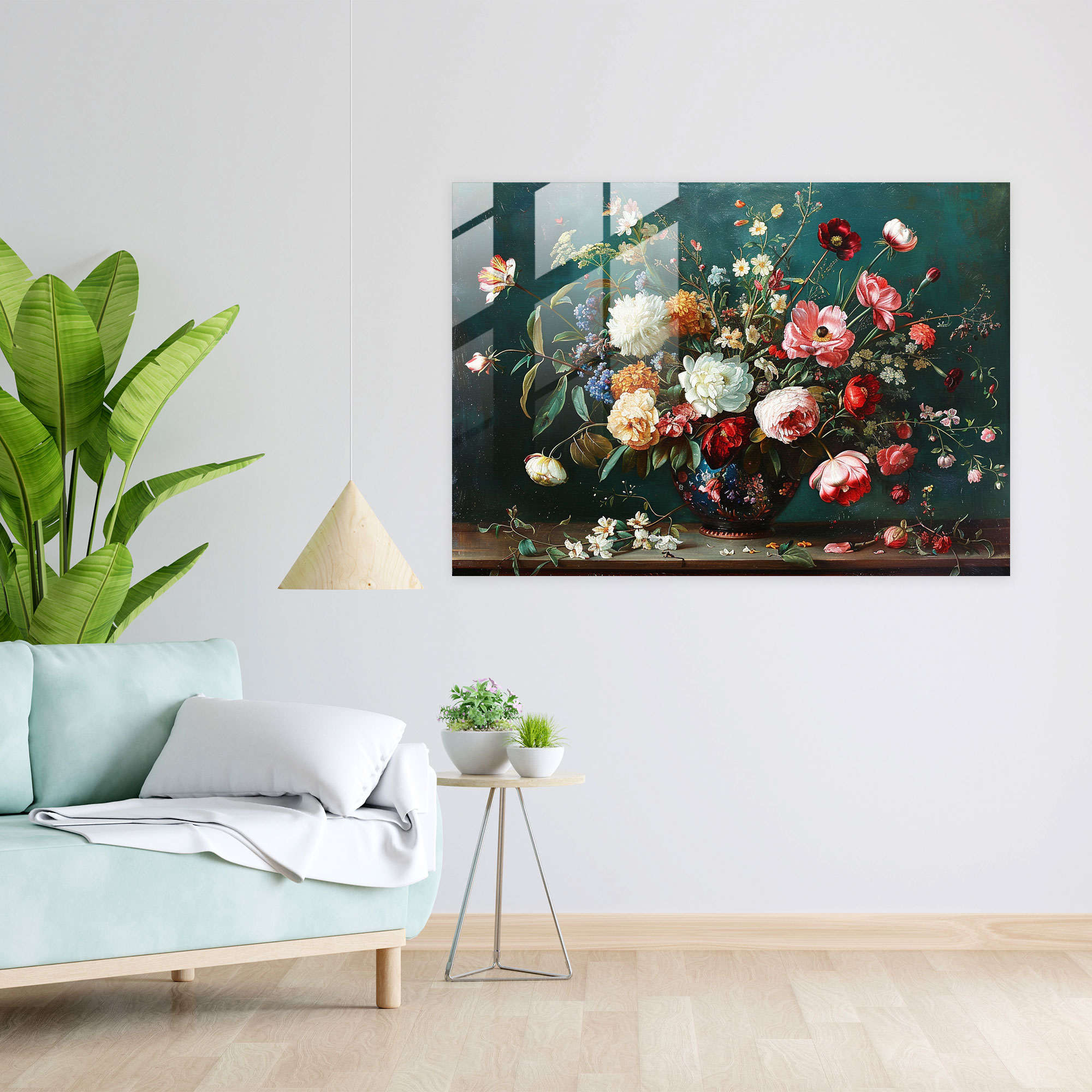 Rembrandt Glass Print: Floral Still Life - Rembrandt, Wall Decoration, Rembrandt, Glass Print