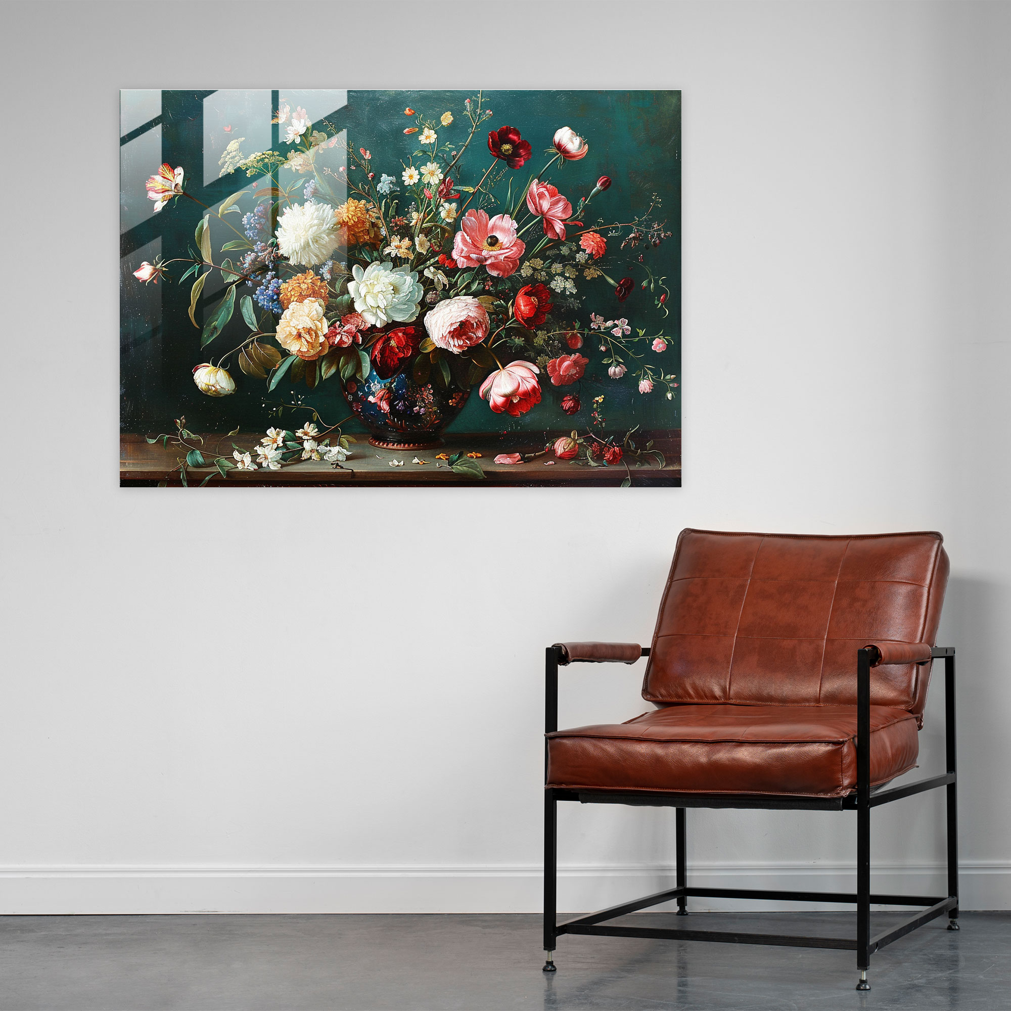 Rembrandt Glass Print: Floral Still Life - Rembrandt, Wall Decoration, Rembrandt, Glass Print