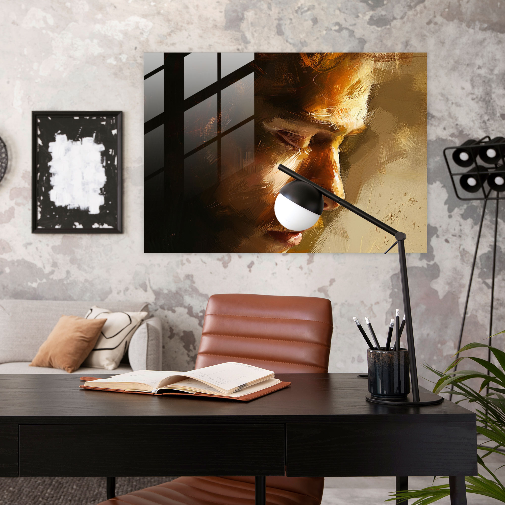 Rembrandt Glass Wall Art: Study Of Light And Shadow - Rembrandt, Glass Wall Art, Light And Shadow, Study