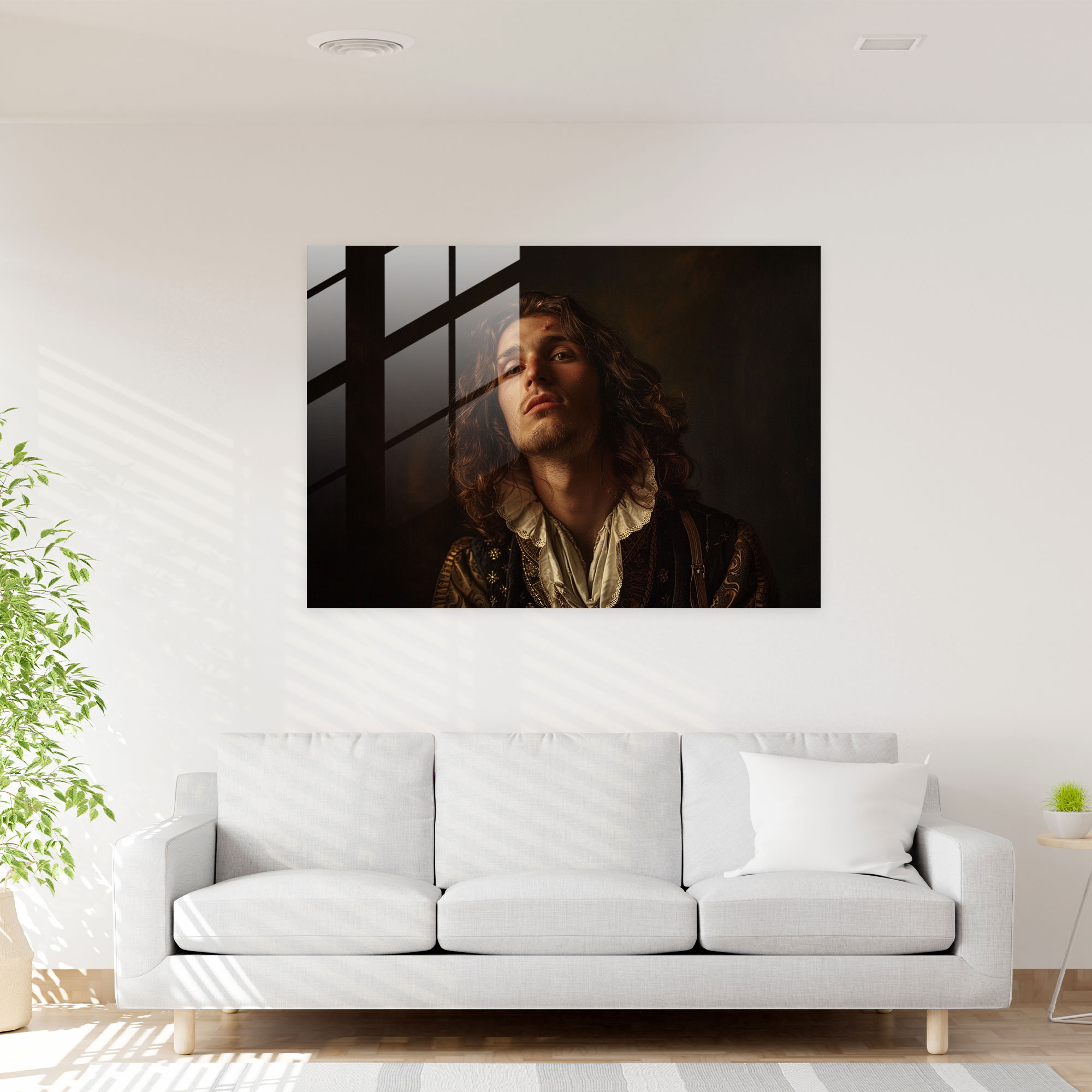 Rembrandt Glass Wall Art - Dramatic Portrait - Rembrandt, Wall Decoration, Glass Art, Glass Wall Art
