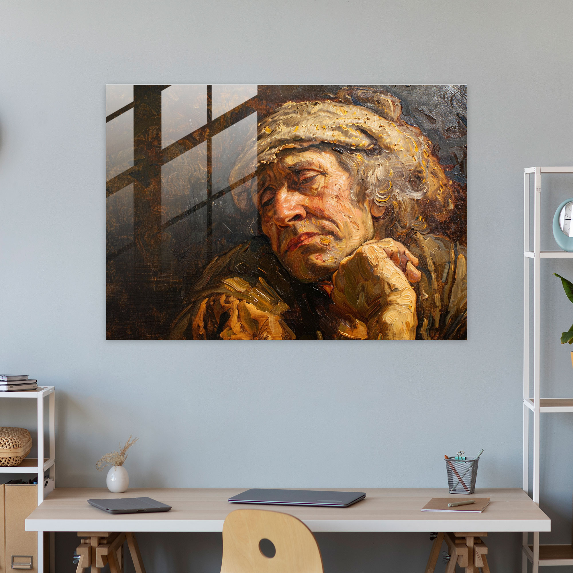 Rembrandt Glass Print - Portrait Of A Man - Rembrandt, Rembrandt, Glass Print, Home Decoration