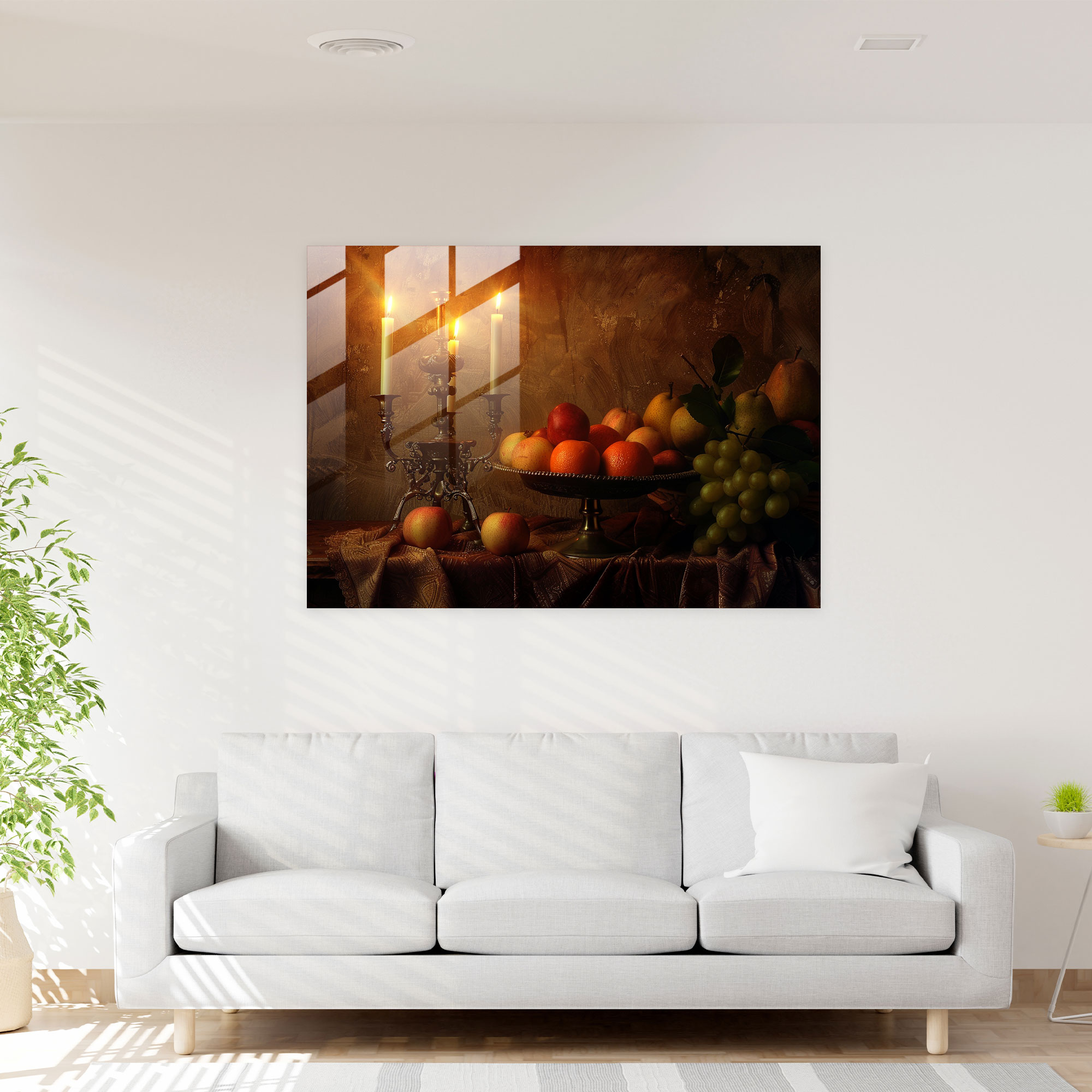 Rembrandt Glass Wall Art - Still Life With Fruits - Rembrandt, Elegant Decor, Glass Wall Art, Wall Decoration