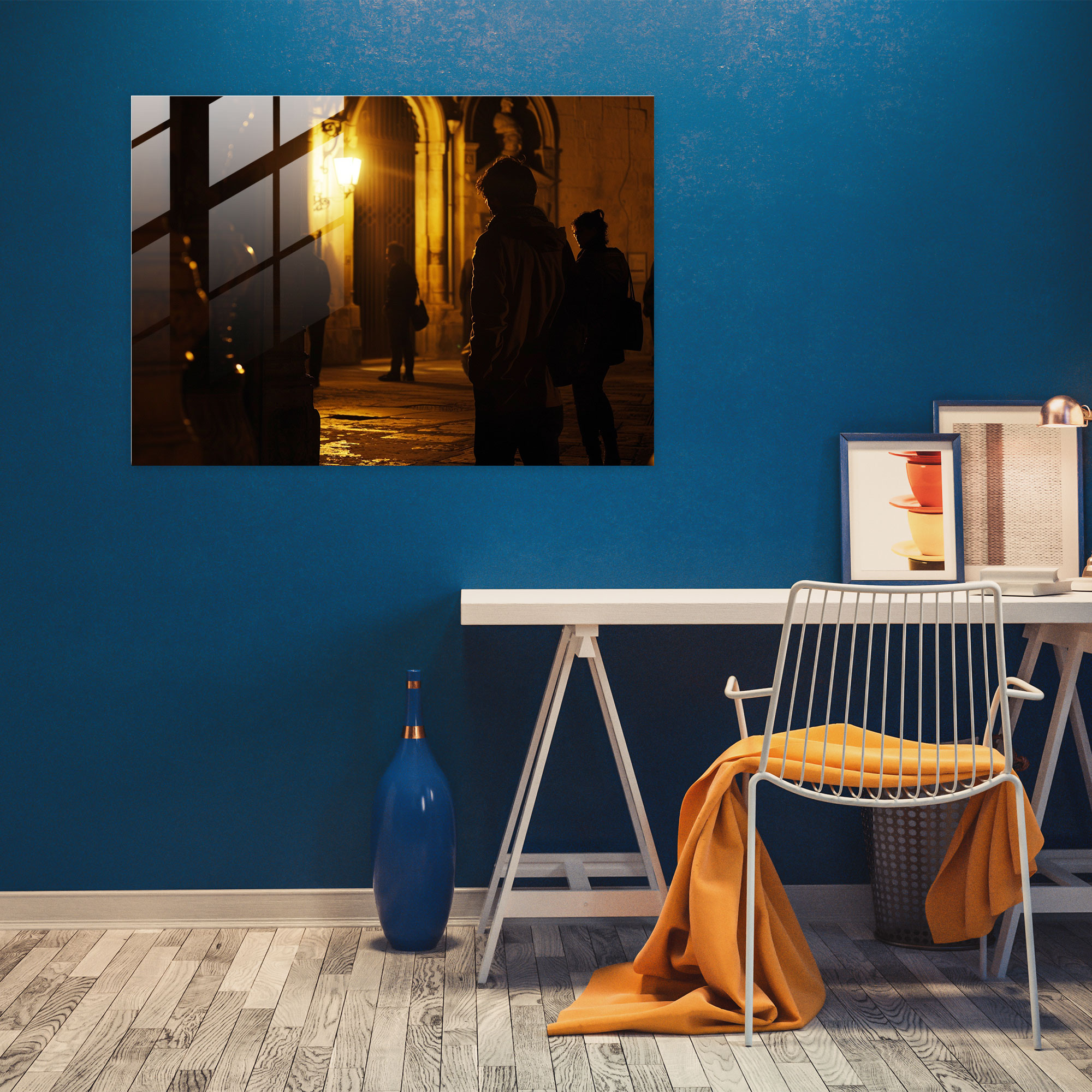 Rembrandt Home Decoration - Night Scene With Figures - Rembrandt, Home Decoration, Mysterious Decor, Glass Art