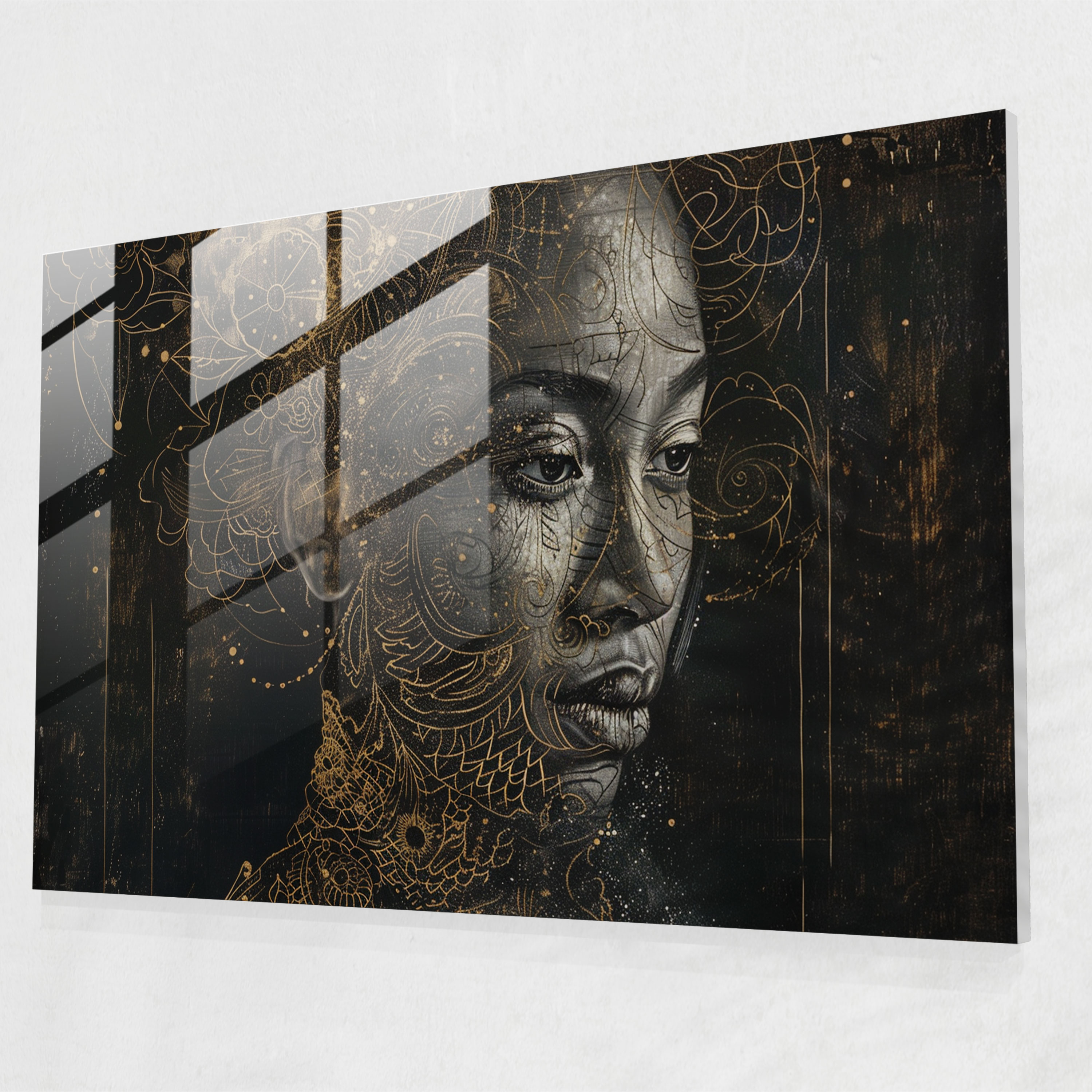 Rembrandt Glass Art - Portrait Of A Woman - Rembrandt, Elegant Decor, Rembrandt, Portrait Of A Woman