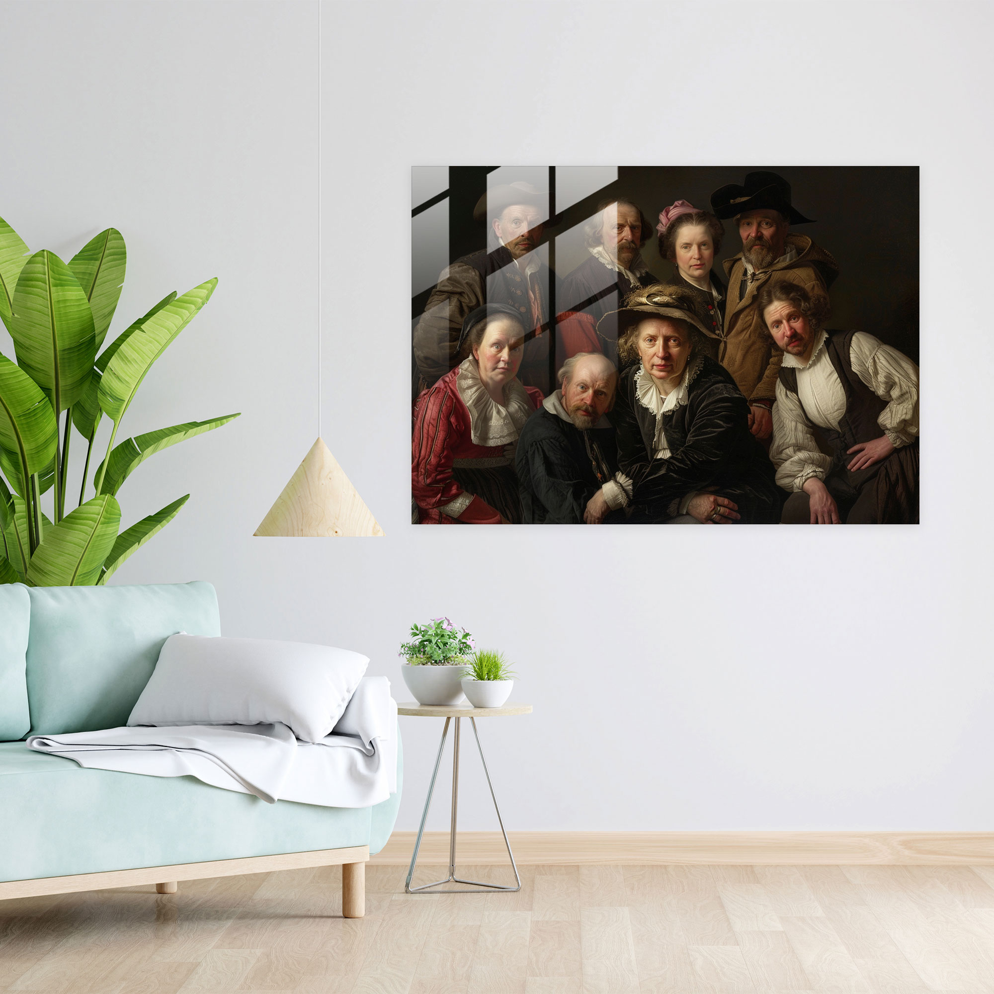 Rembrandt Glass Wall Art - Group Portrait - Rembrandt, Rembrandt, Dynamic Composition, Sophisticated Decor