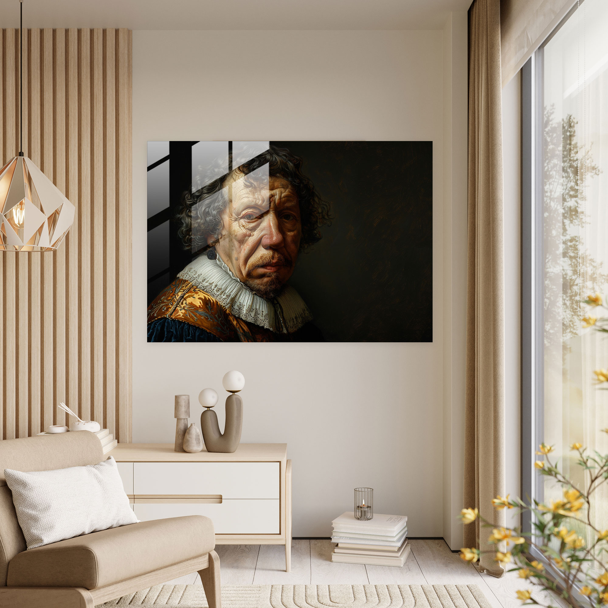 Rembrandt Glass Print Home Decoration - Rembrandt, Portrait, Regal, Old Master