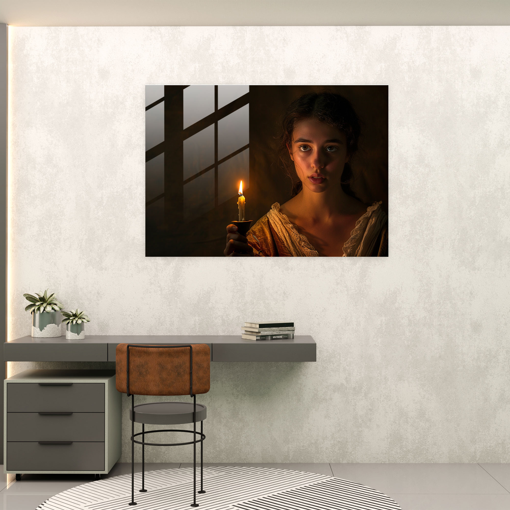 Rembrandt Glass Wall Art Wall Decoration - Rembrandt, Dramatic Lighting, Glass Wall Art, Home Decor