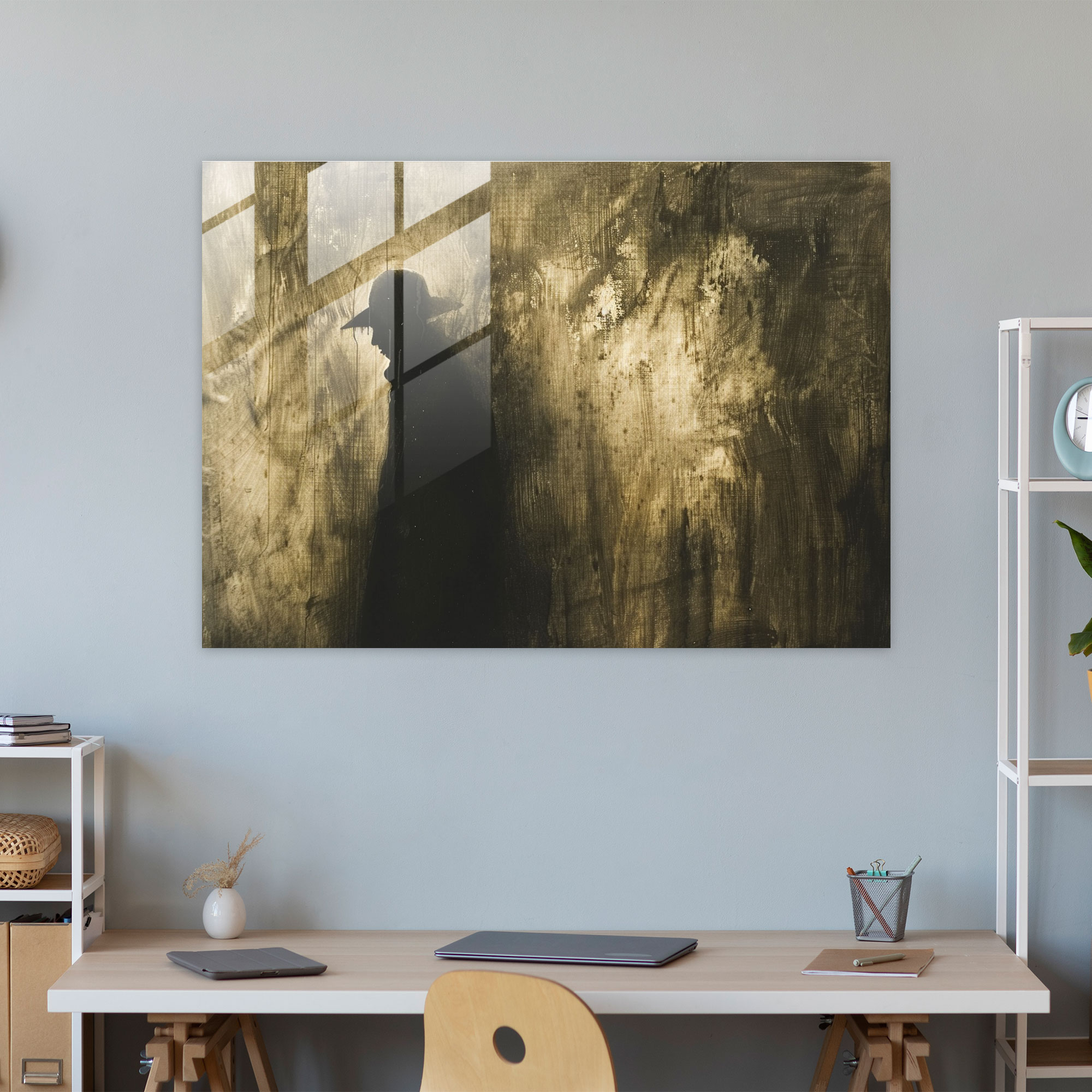 Rembrandt Glass Wall Art Glass Print - Rembrandt, Figure In Shadow, Intriguing, Glass Wall Art