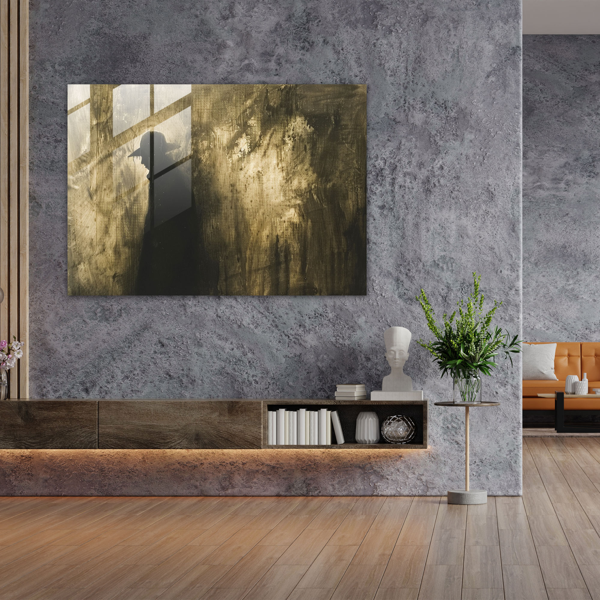 Rembrandt Glass Wall Art Glass Print - Rembrandt, Figure In Shadow, Intriguing, Glass Wall Art