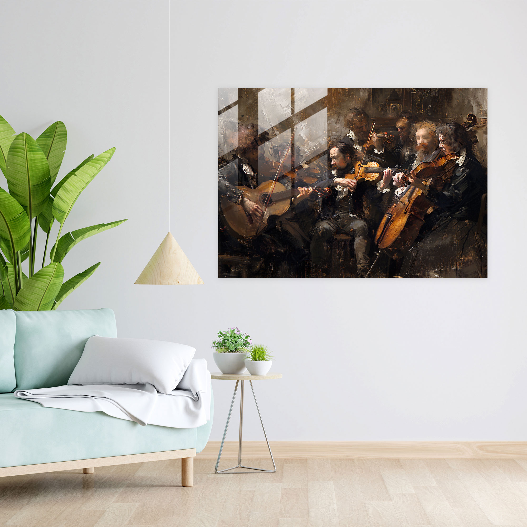 Rembrandt Glass Art Wall Decoration - Rembrandt, Rembrandt, Glass Art, Instruments