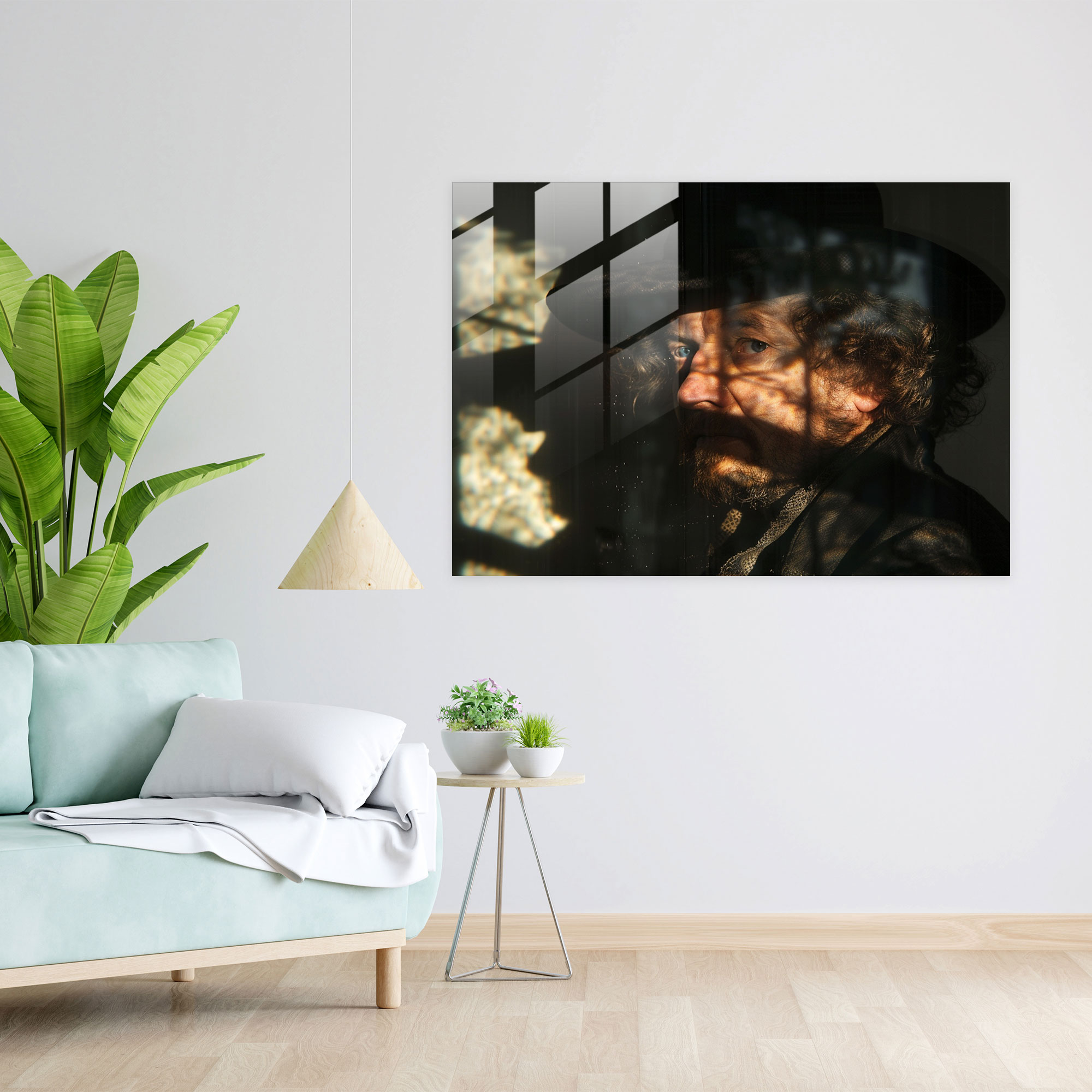 Rembrandt Glass Print - Self Portrait - Rembrandt, Home Decoration, Art, Glass Print