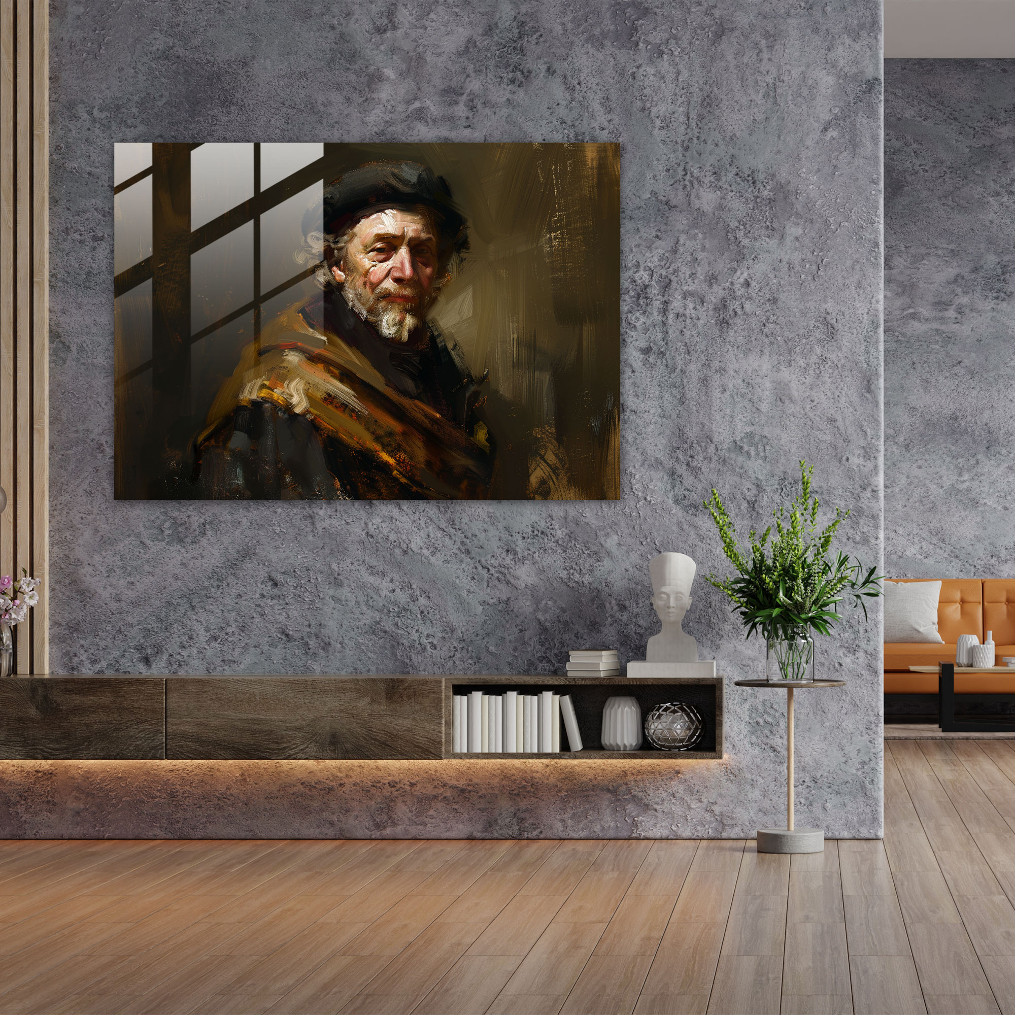 Rembrandt Glass Print - Portrait Of A Man - Rembrandt, Portrait, Art, Rembrandt