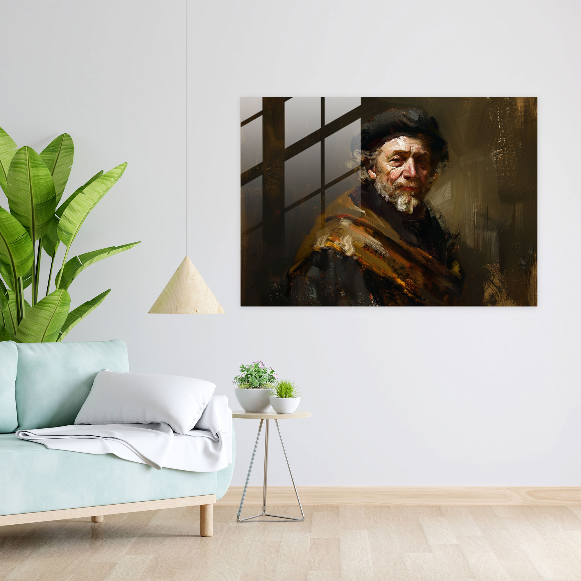 Rembrandt Glass Print - Portrait Of A Man - Rembrandt, Portrait, Art, Rembrandt