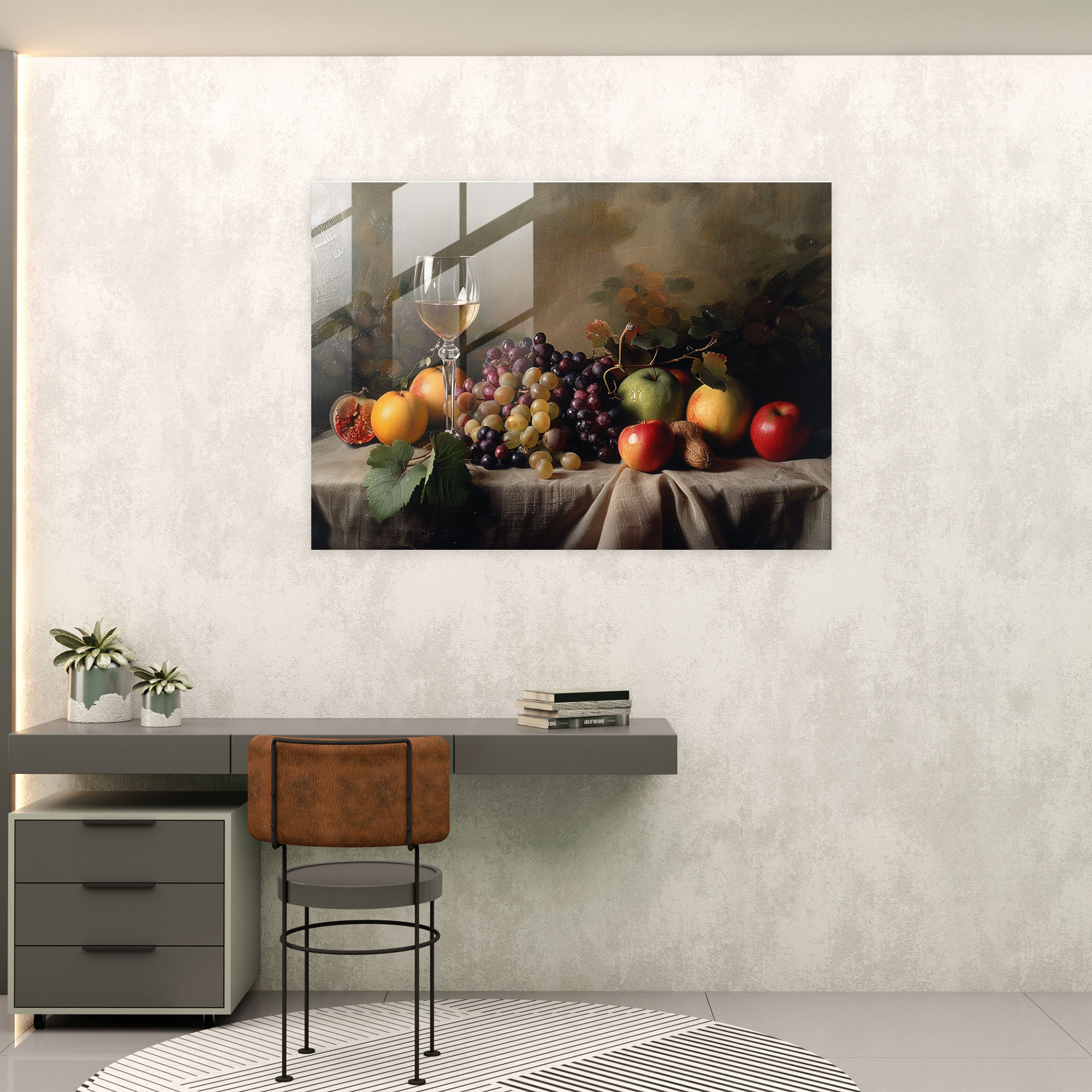 Rembrandt Glass Print - Still Life Of Fruits - Rembrandt, Art, Rembrandt, Home Decoration