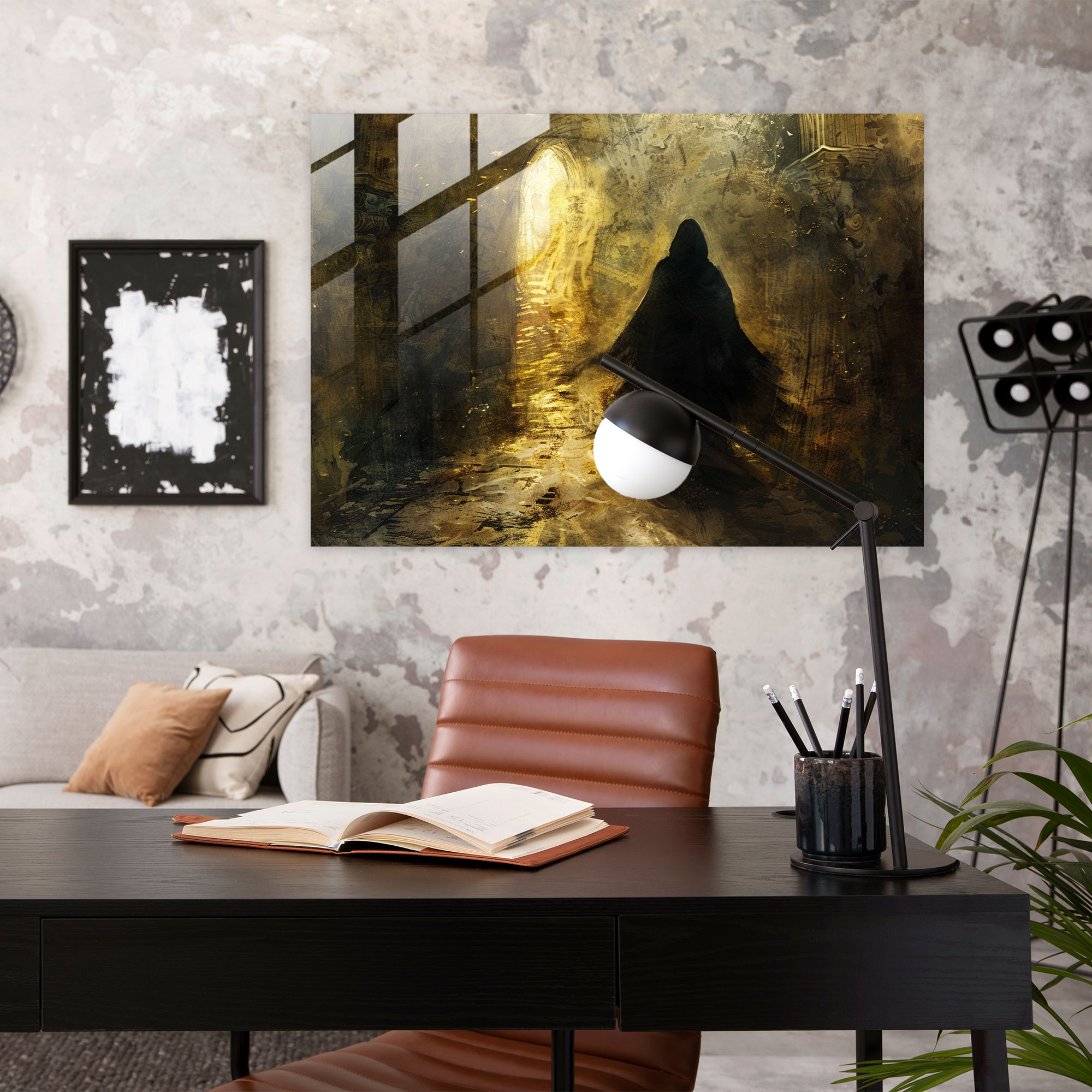 Rembrandt Glass Wall Art - Mystic Cloaked Figure - Rembrandt, Mystic Scene, Art, Rembrandt