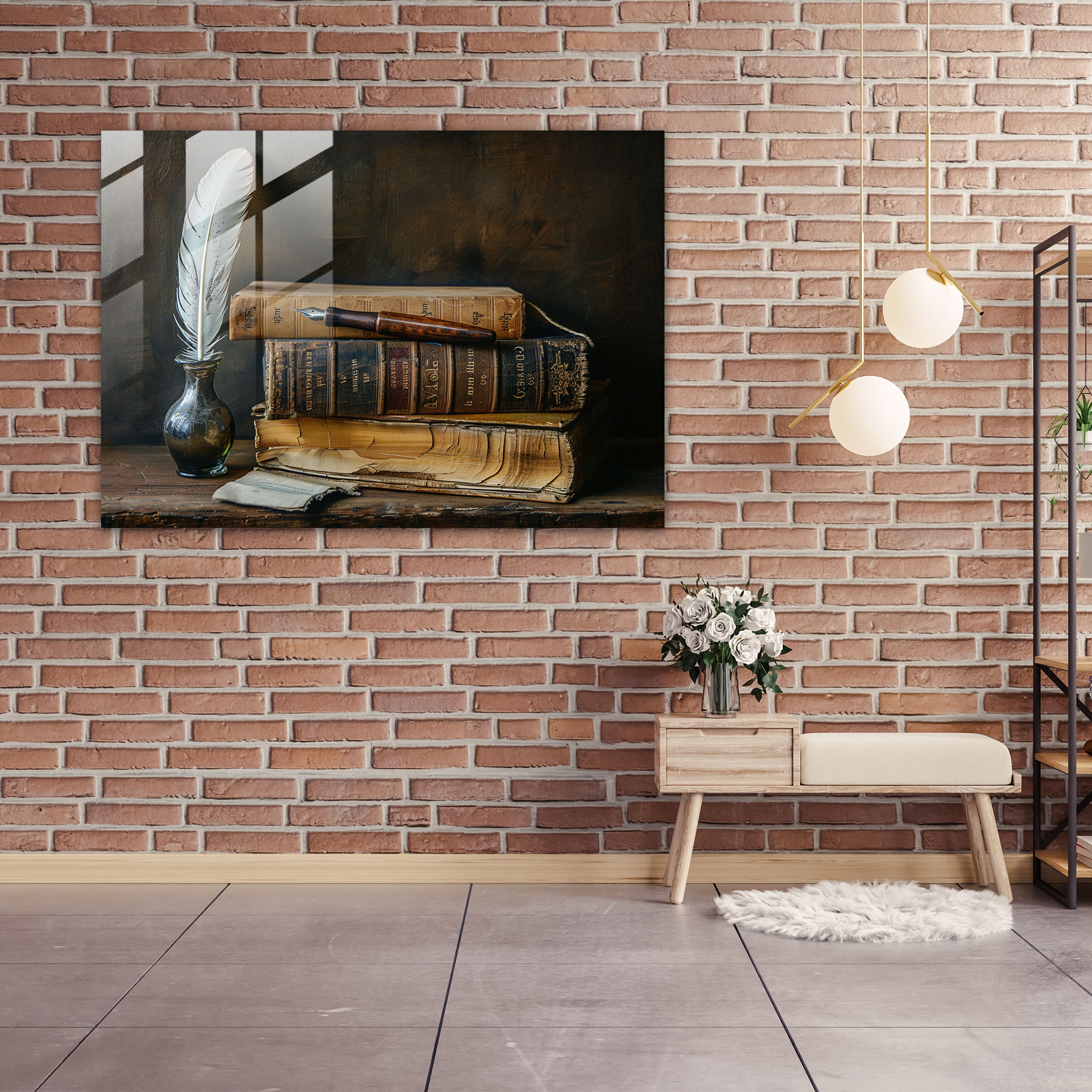 Rembrandt Glass Print - Still Life Of Books - Rembrandt, Wall Decoration, Still Life, Rembrandt