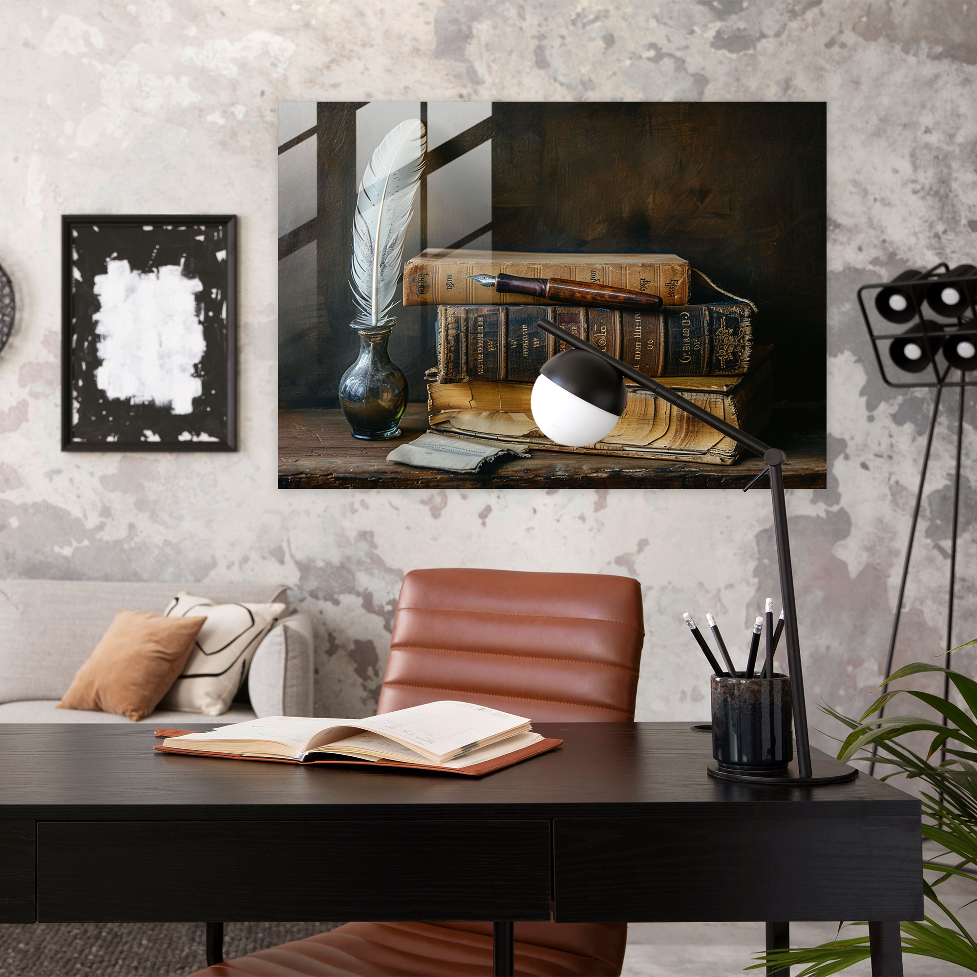 Rembrandt Glass Print - Still Life Of Books - Rembrandt, Wall Decoration, Still Life, Rembrandt