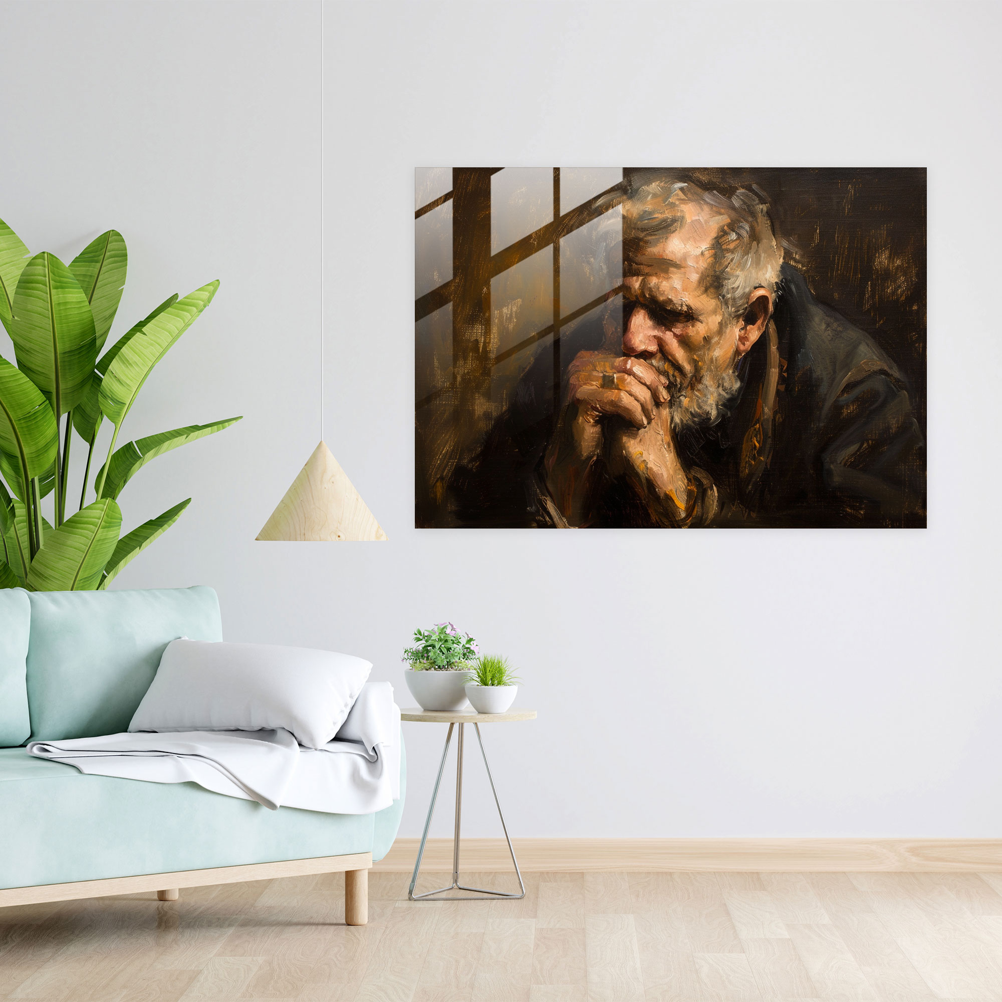 Rembrandt Glass Print - Rembrandt, Light And Shadow, Contrast, Home Decoration