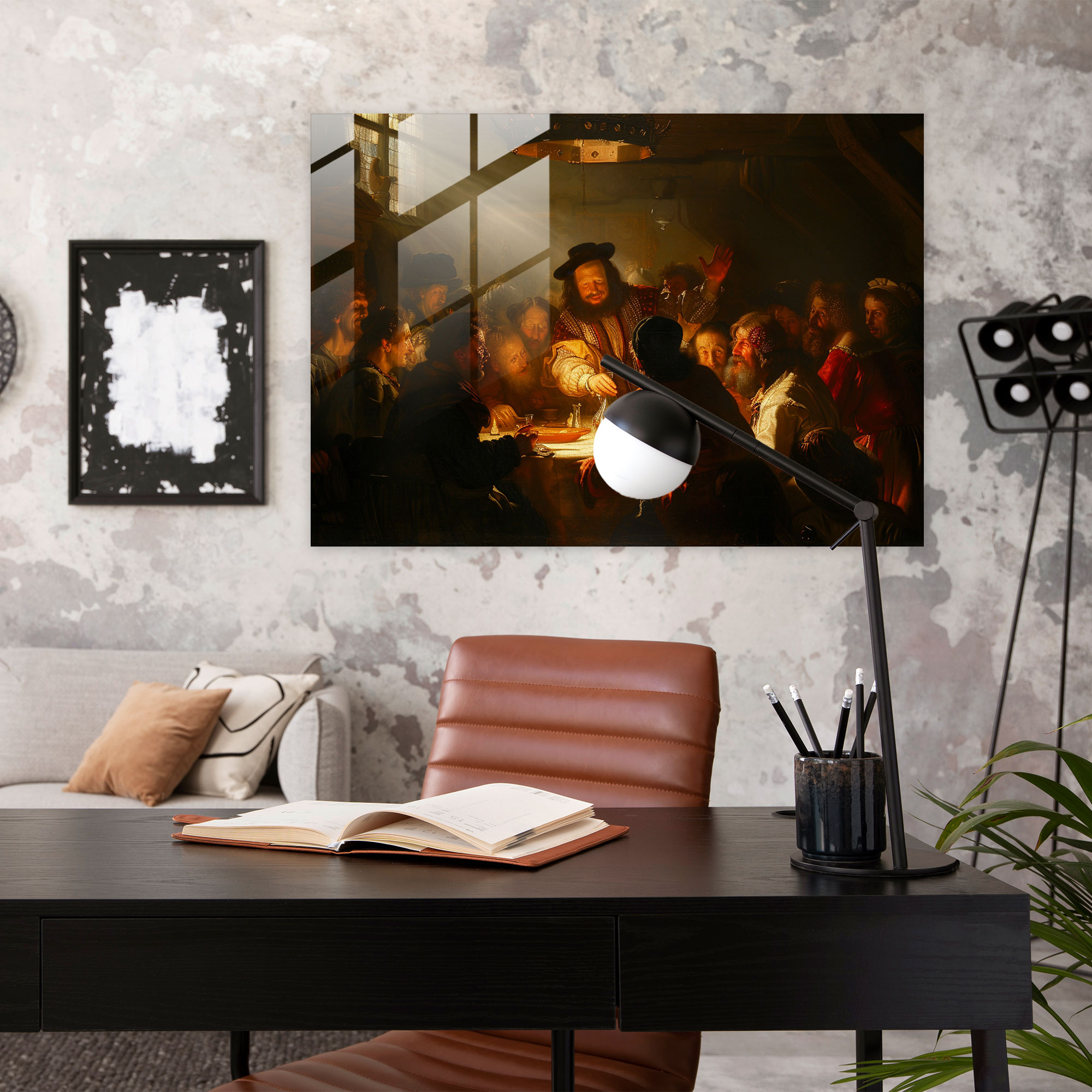 Rembrandt Glass Wall Art Modern Art - Rembrandt, Dramatic Lighting, Modern Art, Glass Wall Art
