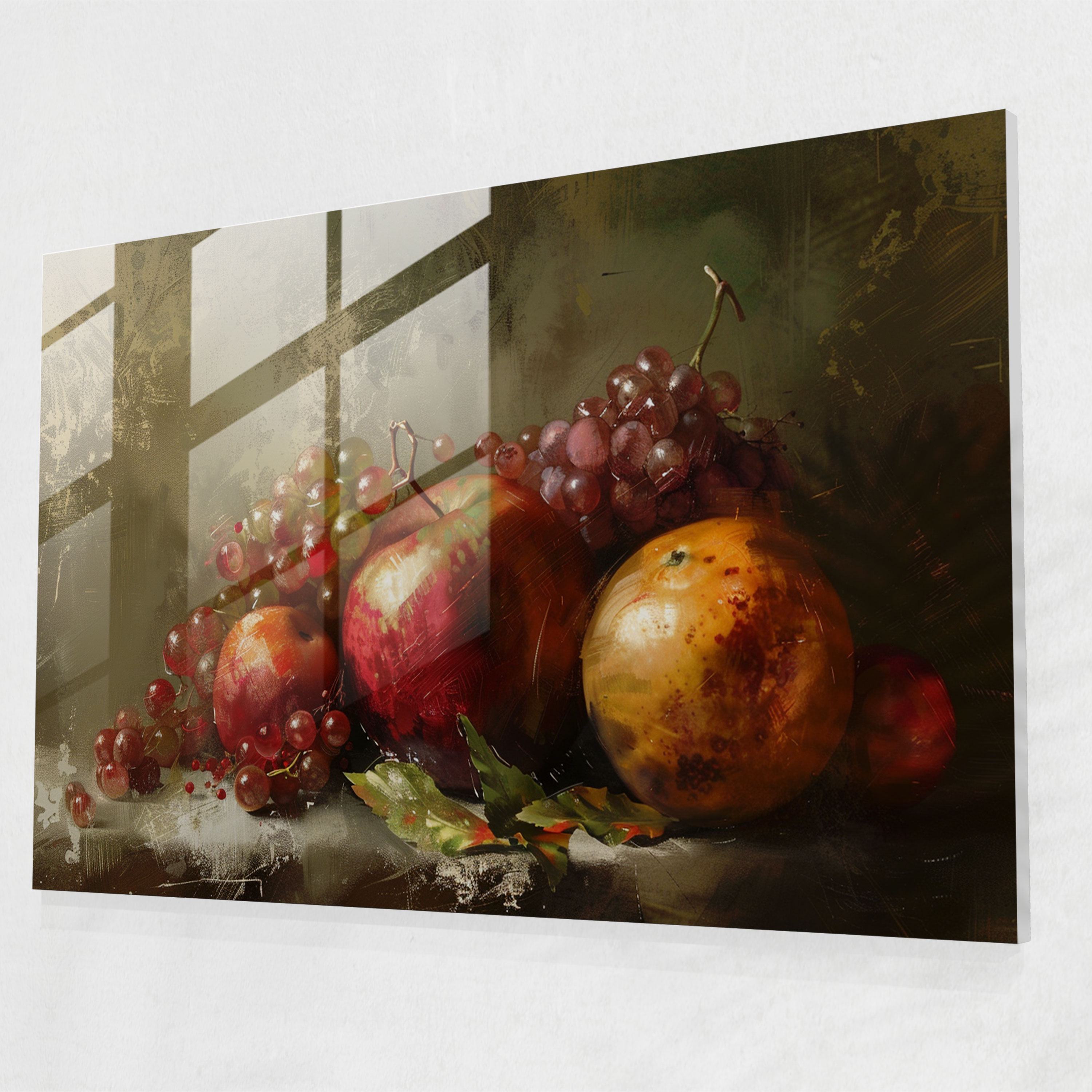 Rembrandt Glass Art Home Decoration - Rembrandt, Glass Art, Rembrandt, Still Life Of Fruits