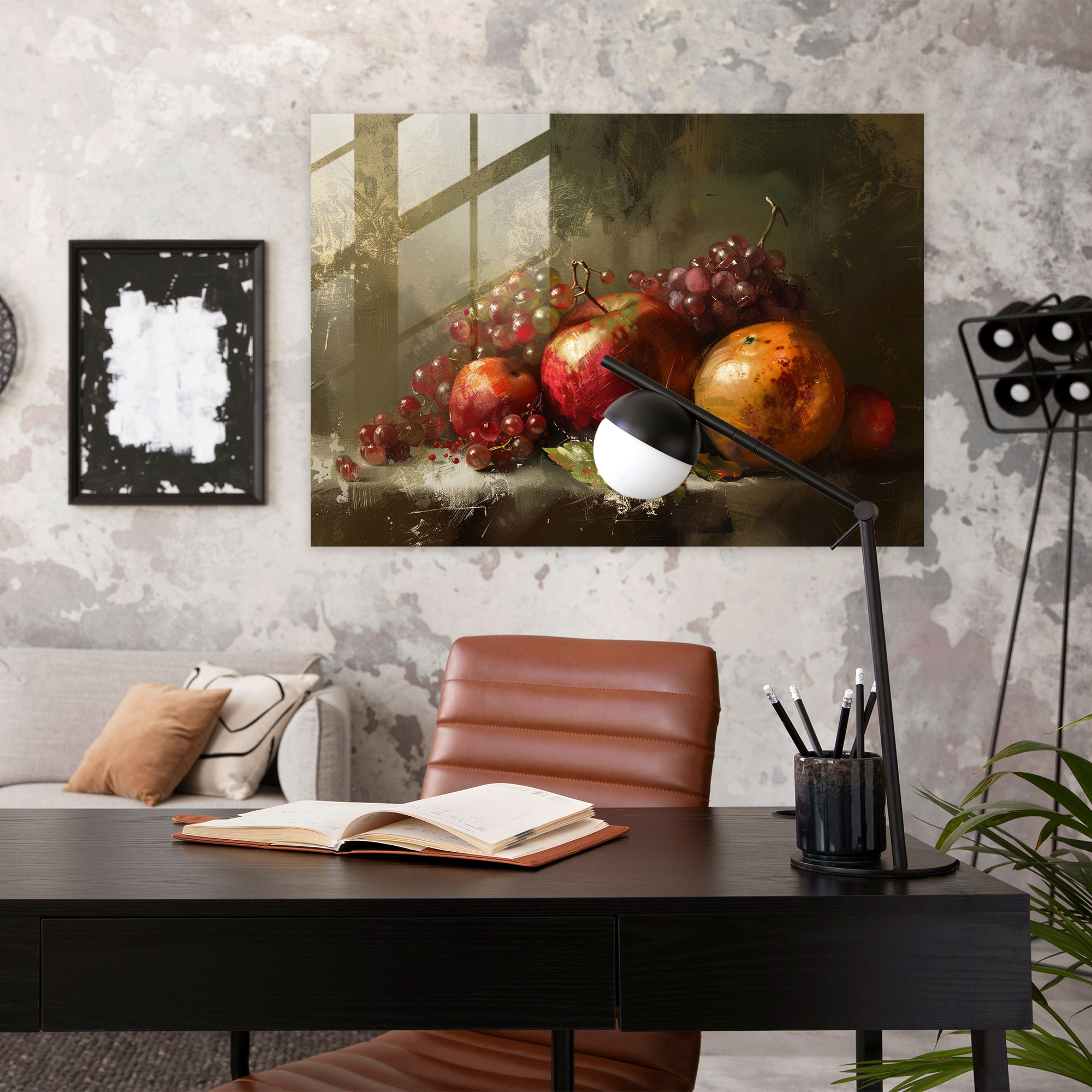 Rembrandt Glass Art Home Decoration - Rembrandt, Glass Art, Rembrandt, Still Life Of Fruits