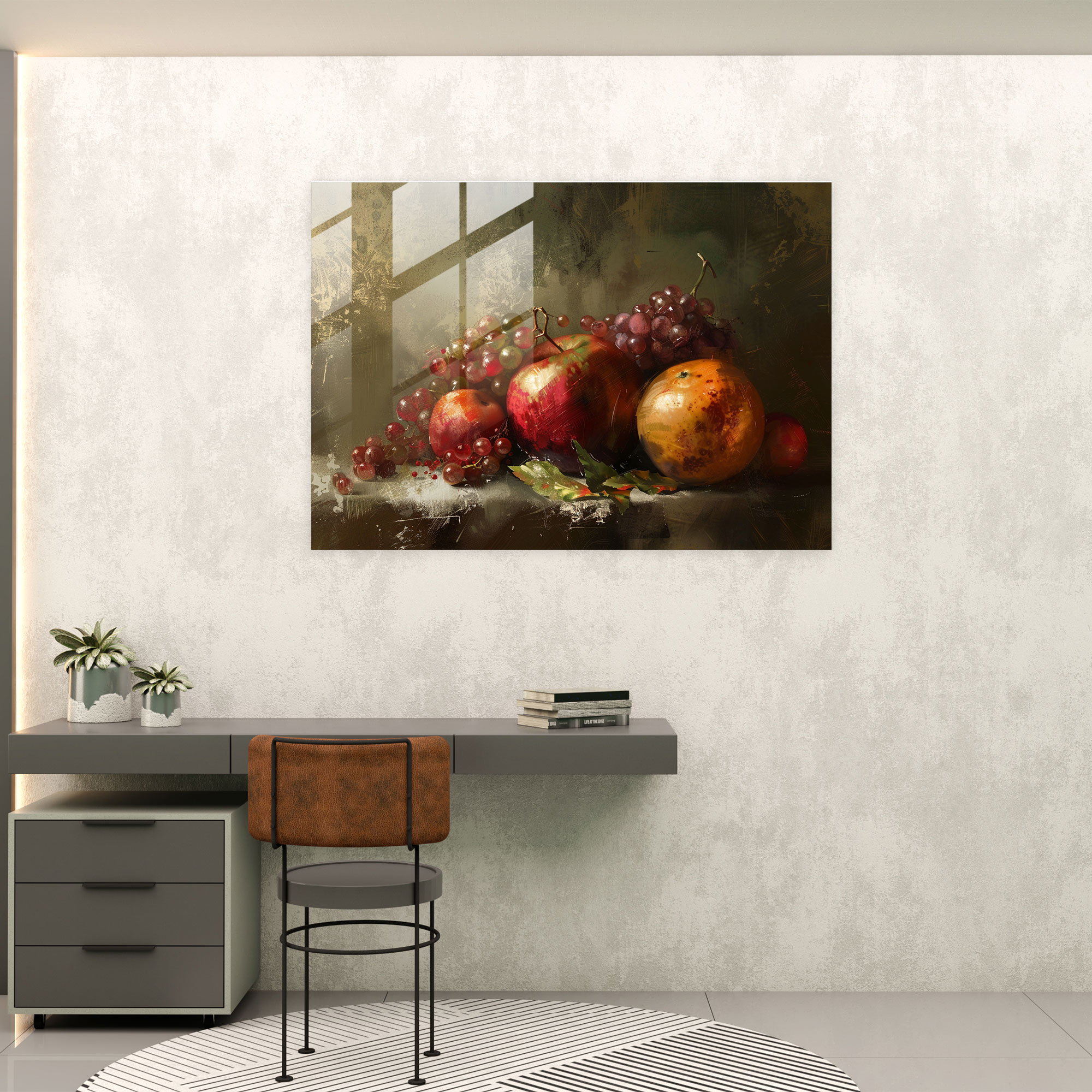 Rembrandt Glass Art Home Decoration - Rembrandt, Glass Art, Rembrandt, Still Life Of Fruits