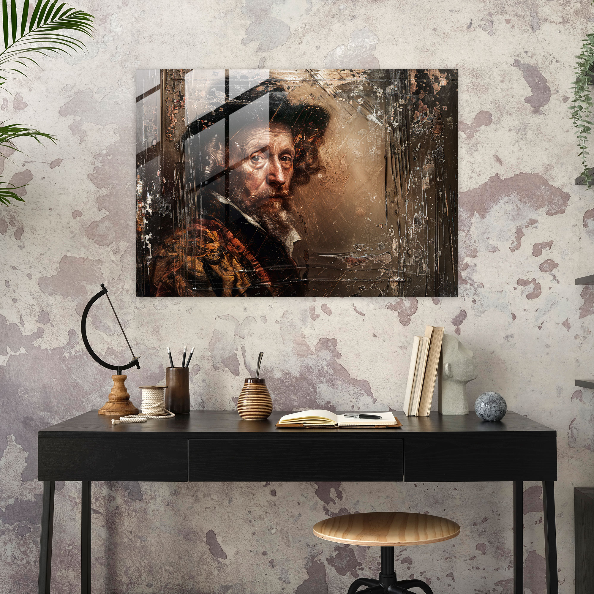 Rembrandt Glass Print Self-Portrait - Rembrandt, Glass Print, Glass Art, Modern Art