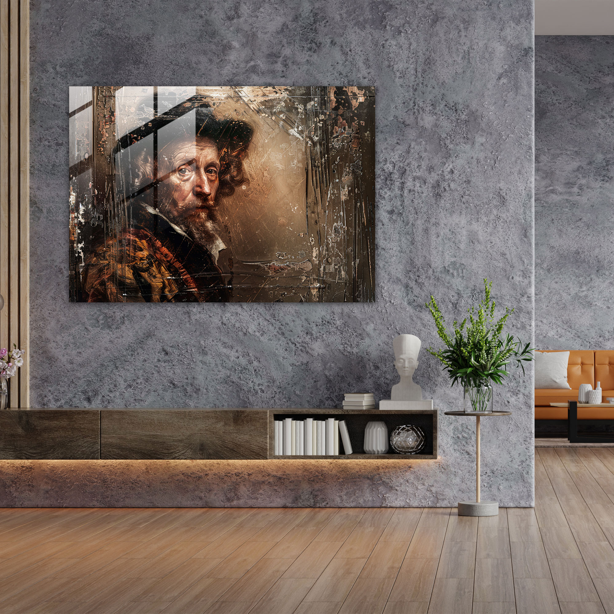 Rembrandt Glass Print Self-Portrait - Rembrandt, Glass Print, Glass Art, Modern Art