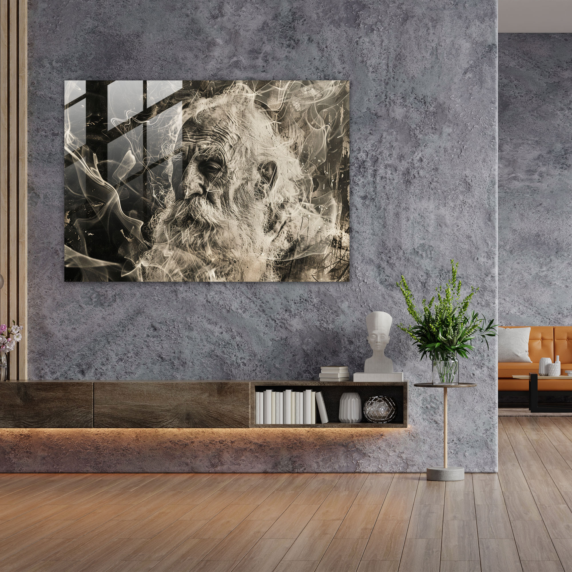 Rembrandt Glass Wall Art Old Man - Rembrandt, Rembrandt, Modern Art, Home Decoration