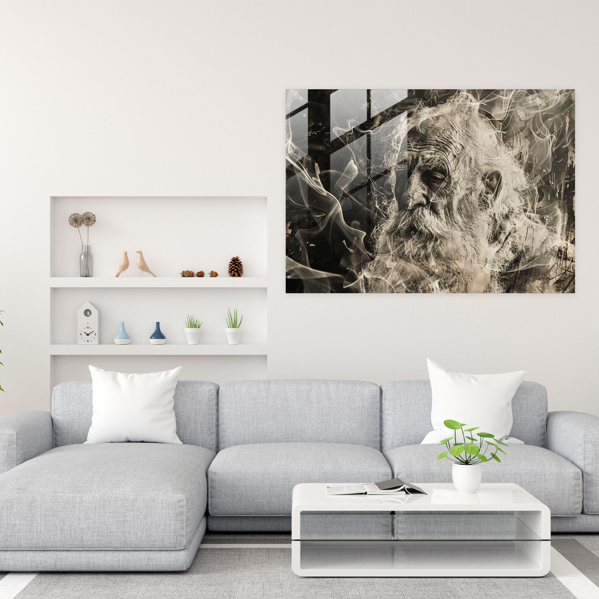 Rembrandt Glass Wall Art Old Man - Rembrandt, Rembrandt, Modern Art, Home Decoration